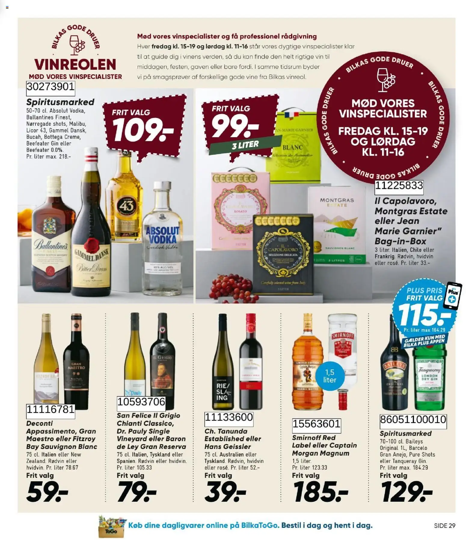 Bilka tilbudsavis – gyldig fra 14/08/2026 | Side: 34 | Produkter: Baileys, Dagligvarer, Barceló, Whisky