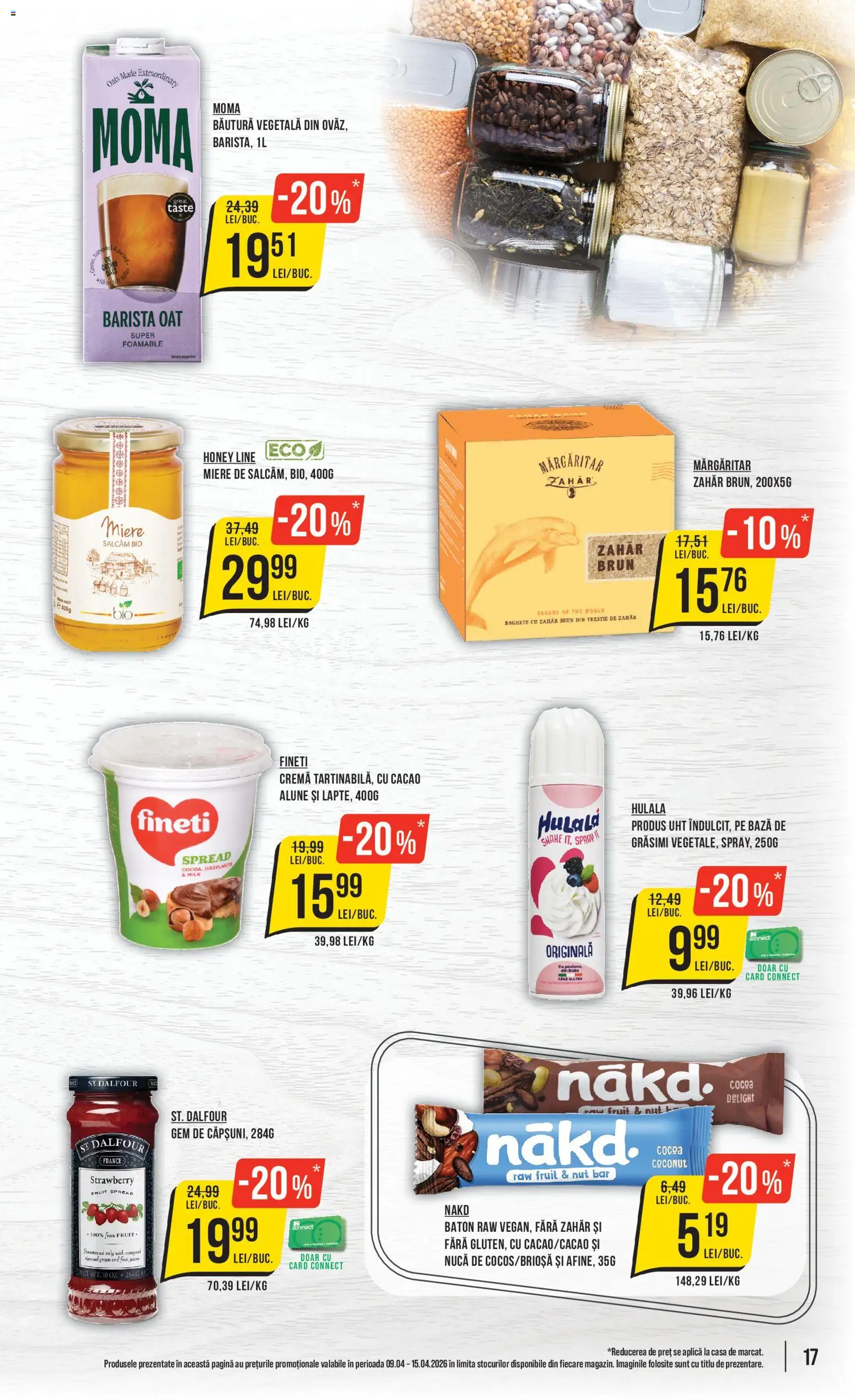 Noul catalog Mega Image – valabil de la 09.04.2026 | Pagină: 17 | Produse: Şerit ödül, Alune, Cacao, Zahăr