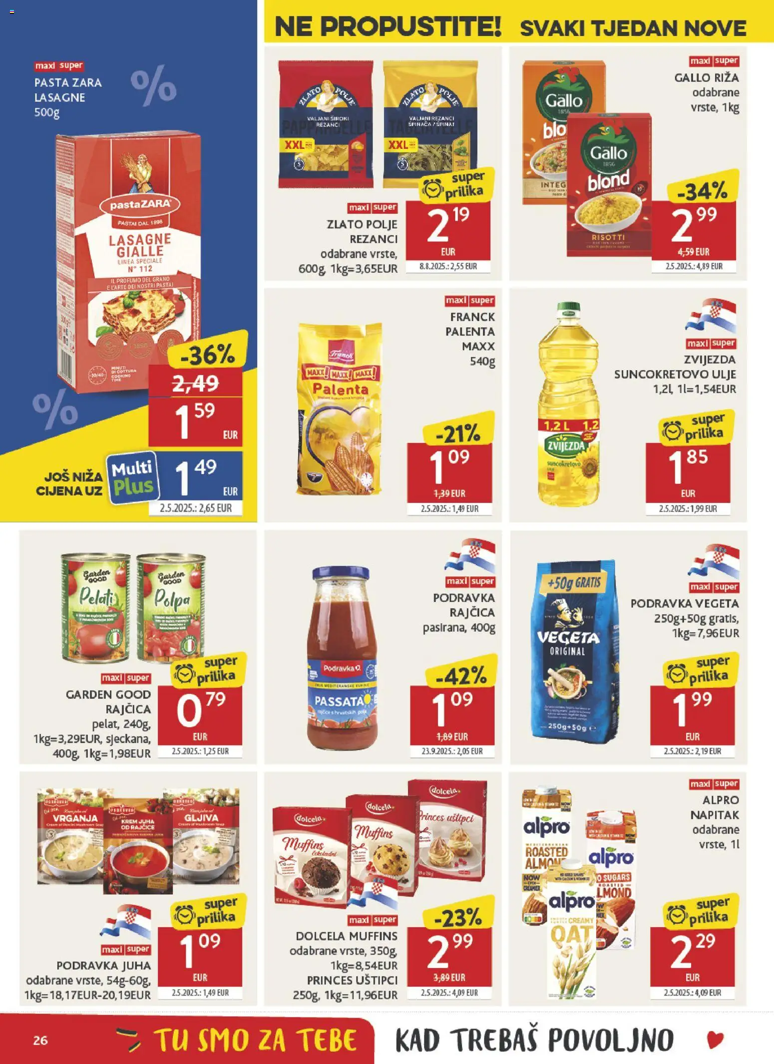 Konzum HR akciós ujság - amely érvényes a következő dátumtól: 2026.07.15. | Oldal: 26 | Termékek: Vegeta, Krém, Podravka, Alpro