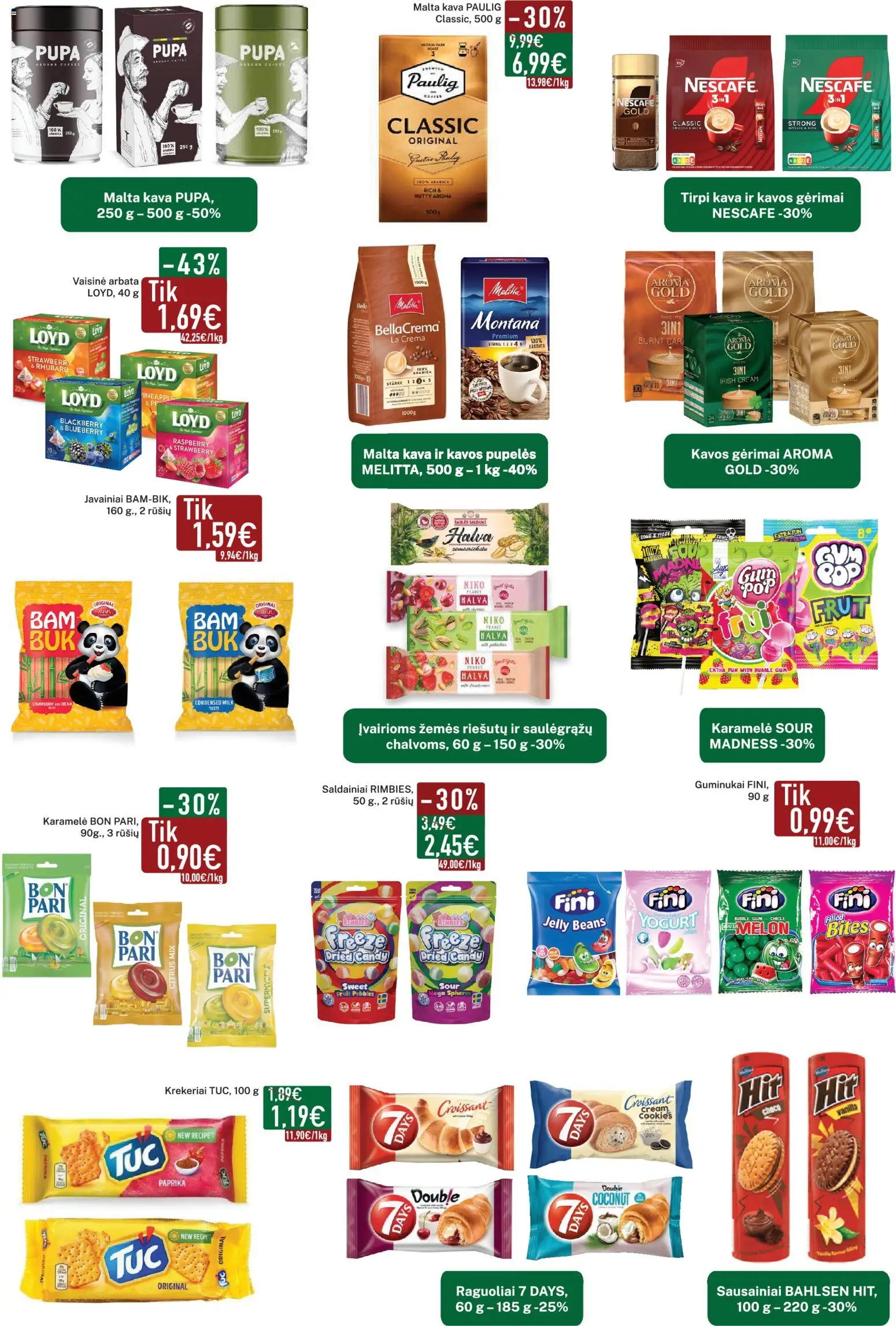Elimart - TAU akcijos nuo 04.05.2026 | Puslapis: 9 | Prekių: Sausainiai, Pupelės, Kava, Saldainiai