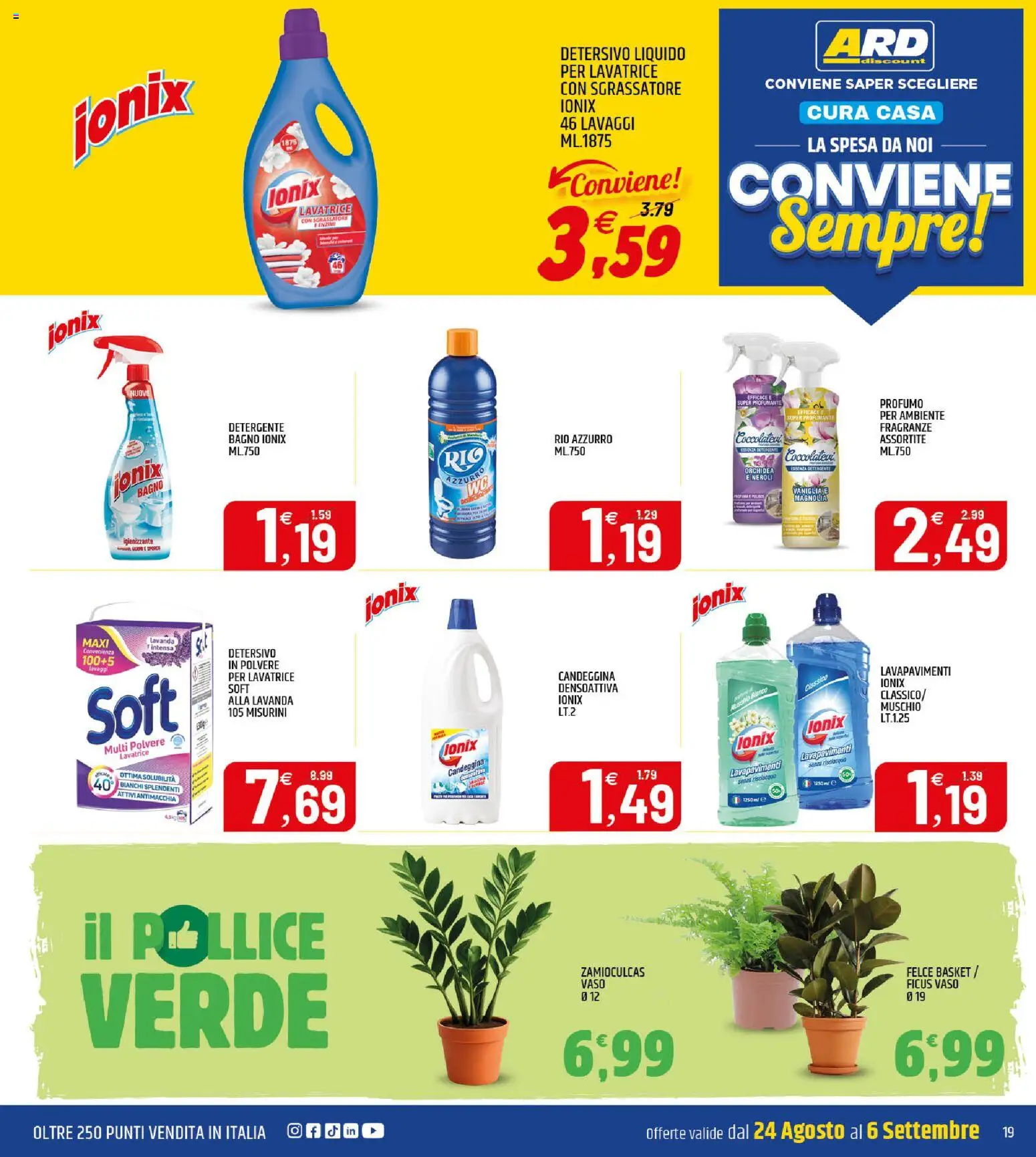 Volantino ARD Discount del 24/08/2026 | Pagina: 19 | Prodotti: Vaniglia, Detergente, Sgrassatore, Profumo