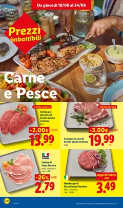 Anteprima del volantino Fettine di lonza di suino, Fettine di lonza di suino 400 g confezione 1 kg = 6.98 € valido a partire dal 18.06.2026 | Pagina: 8