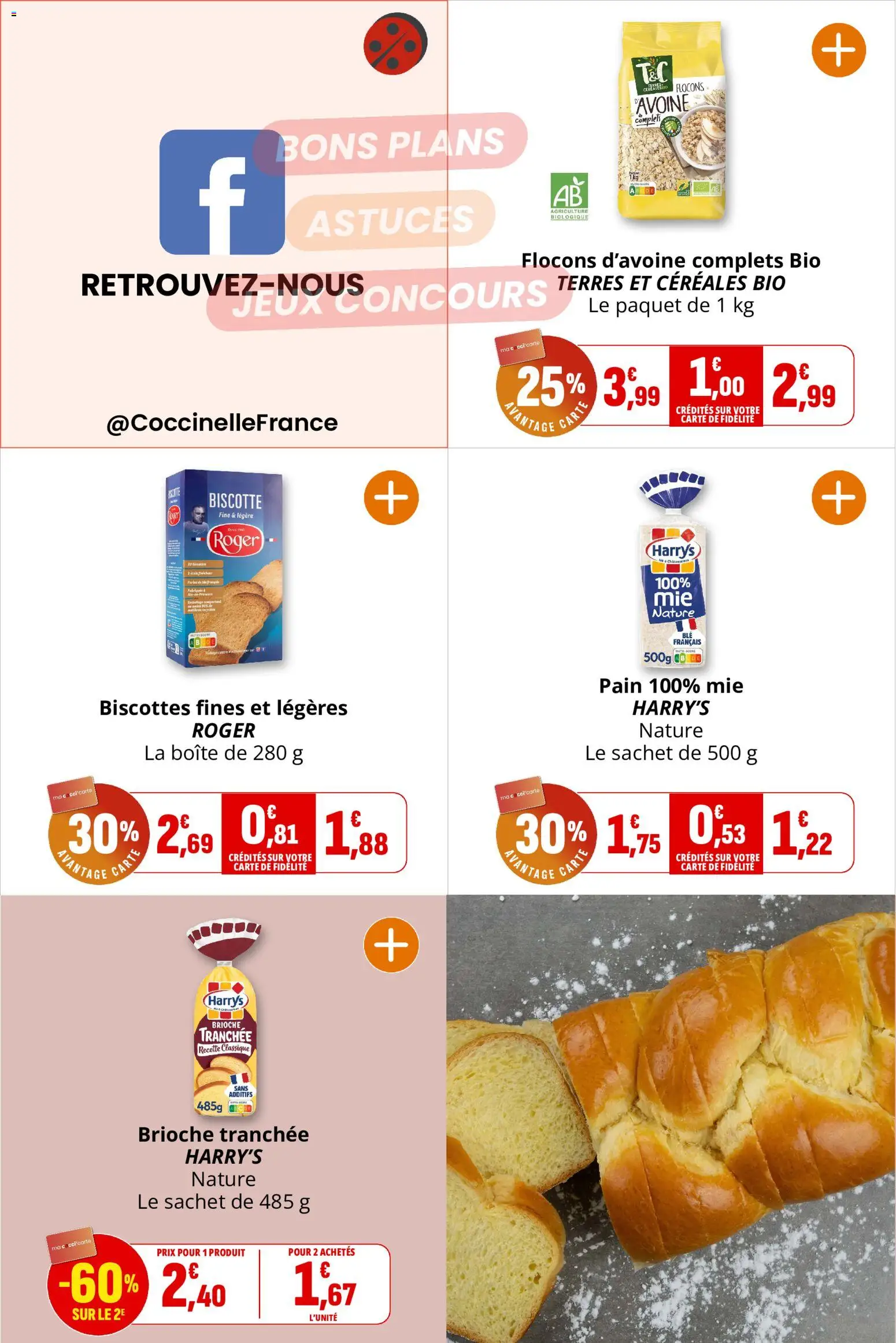 {H1} | Page: 23 | Produits: Flocons d’avoine, Biscottes, Brioche tranchée, Céréales bio