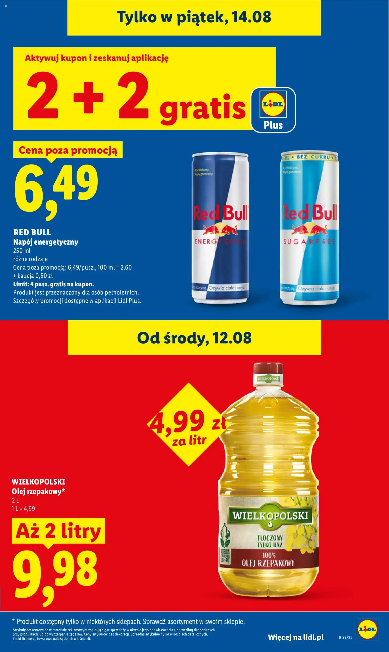 Lidl Polsko leták od 12.08.2026 | Strana: 27 | Produkty: Olej, Red Bull, Energy drink