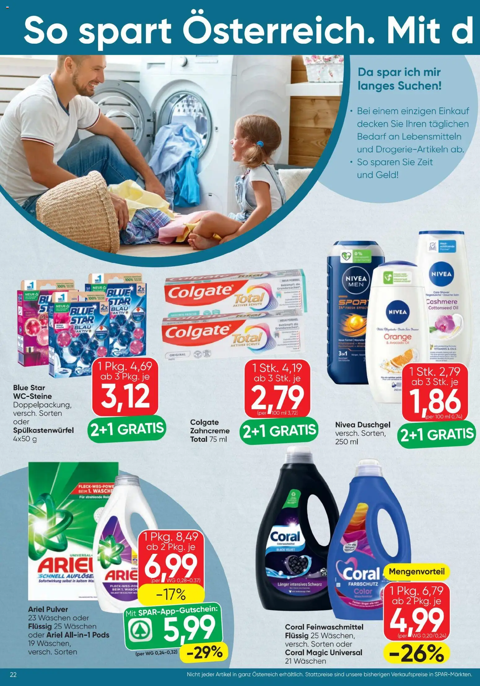 Spar - Flugblatt gültig ab 21.05.2026 | Seite: 22 | Produkte: Avocado, Duschgel, Waschmittel