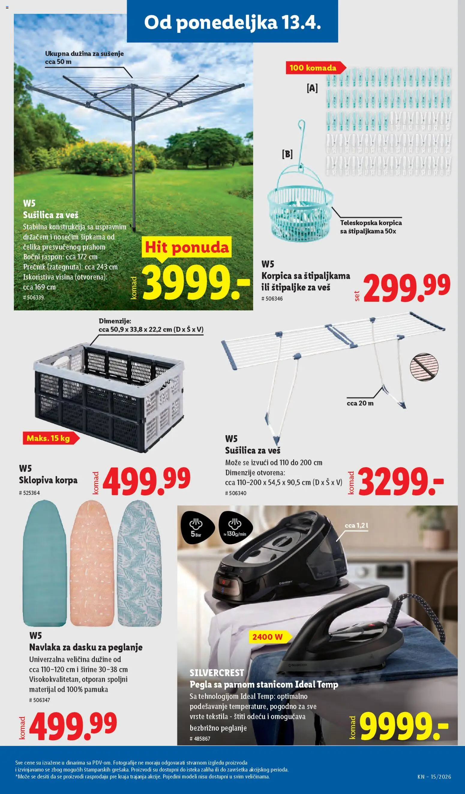 Lidl katalog - važi od 09.04.2026 | Strana: 97 | Proizvode: Pegla, Silvercrest, Korpa, Sušilica za veš