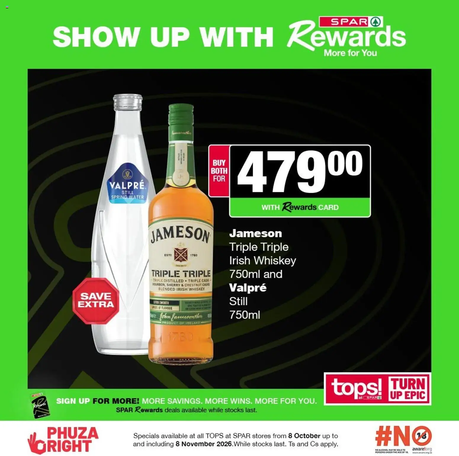 New Tops at Spar catalogue – valid from 08/10/2026 | Page: 10 | Products: Whiskey, Water