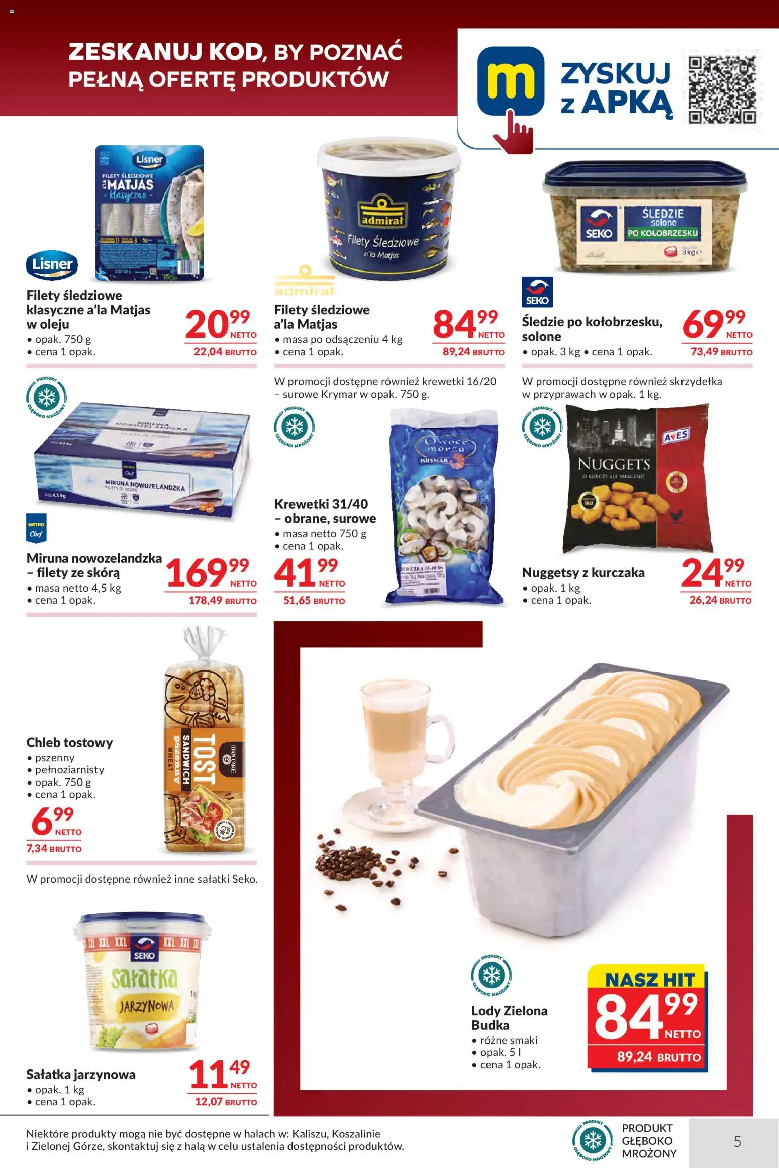 Makro gazetka - Oferta dla gastronomii od 01.09.2026 | Strona: 5 | Produkty: Chleb tostowy, Krewetki, Skrzydełka, Lody