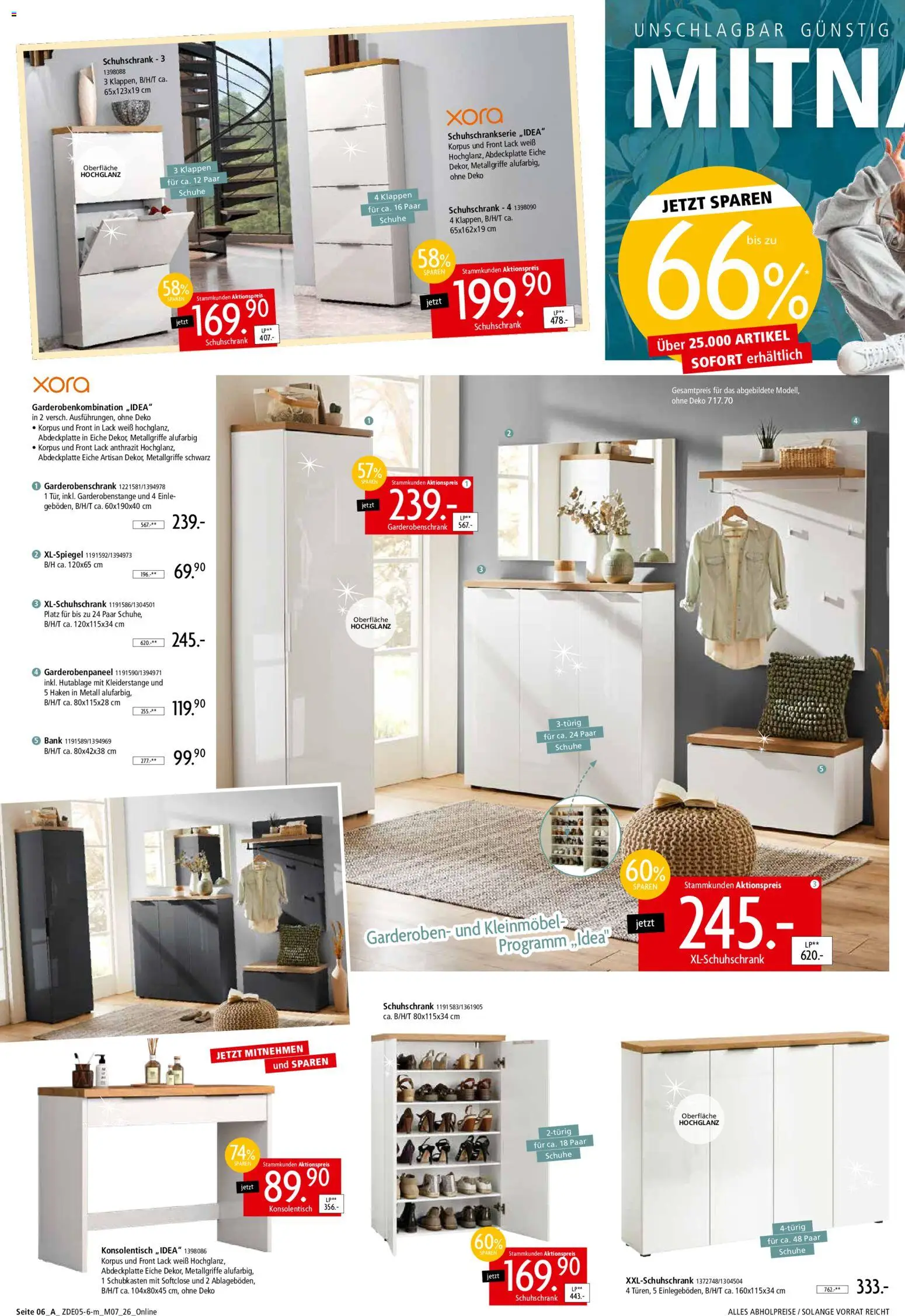 Zurbrüggen Z2 Mitnahme Möbel – gültig ab 16.05.2026 | Seite: 12 | Produkte: Garderobenschrank, Konsolentisch