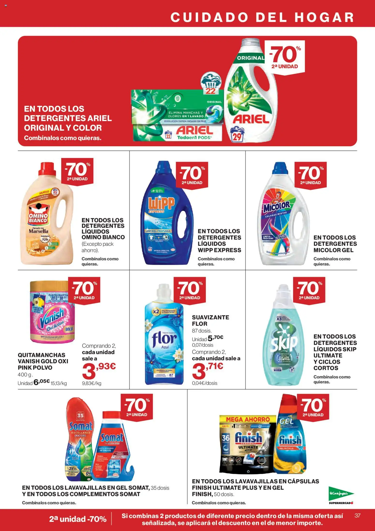El Corte Inglés ofertas │ válido desde el 24/09/2026 | Página: 37 | Productos: Polvo, Cápsulas, Quitamanchas, Lavavajillas