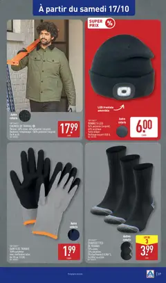 Aldi - Prévisualisation de BONNET À LED, 54% polyester (recyclé), 46% acrylique. Taille unique. Recharge via port USB A. valide à partir de 13/10/2026 | Page: 39 | Produits: Bonnet, Chaussettes, Chaussettes de travail, Gants
