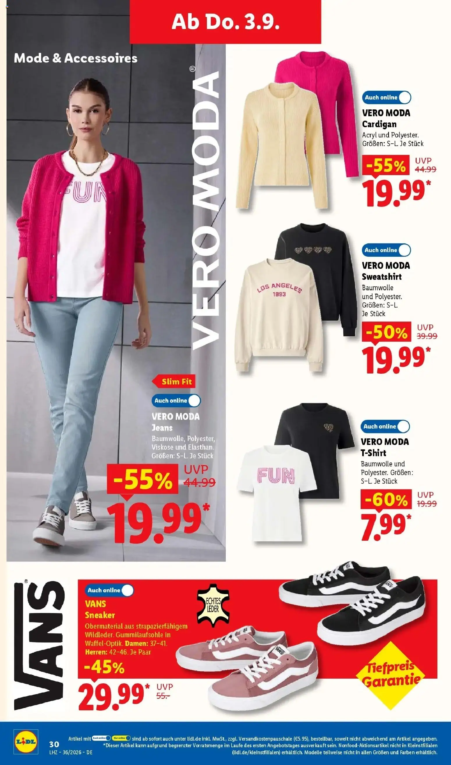 Lidl Prospekt Braunschweig (ab 31.08.2026) zum Blättern » Angebote | Seite: 48 | Produkte: Sweatshirt, T-Shirt, Cardigan, Jeans