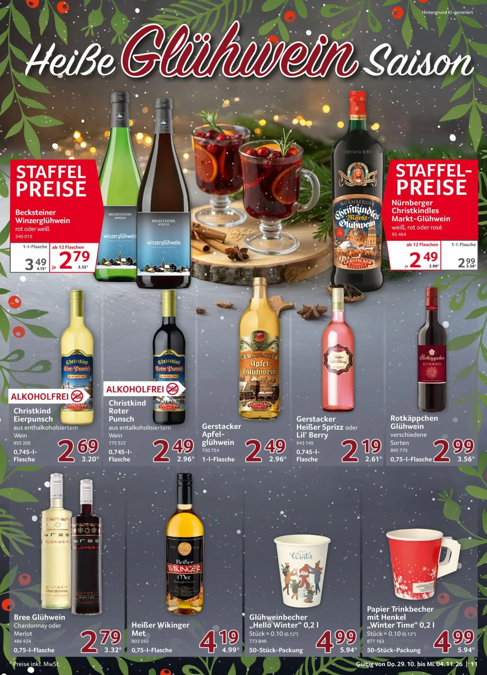 Selgros Prospekt – gültig ab 29.10.2026 | Seite: 11 | Produkte: Merlot, Bree, Rotkäppchen, Wein