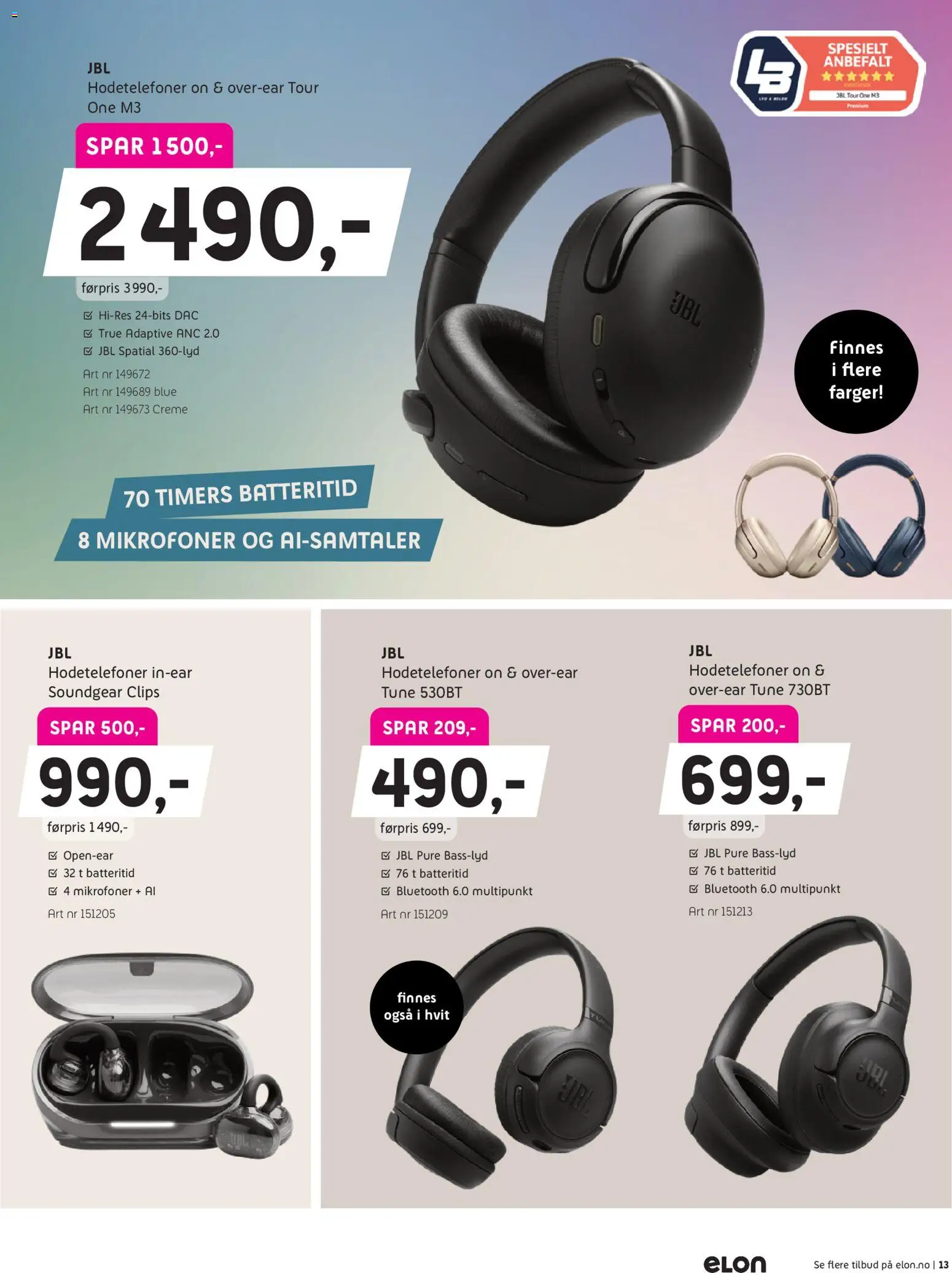 {H1} | Side: 13 | Produkter: Hodetelefoner