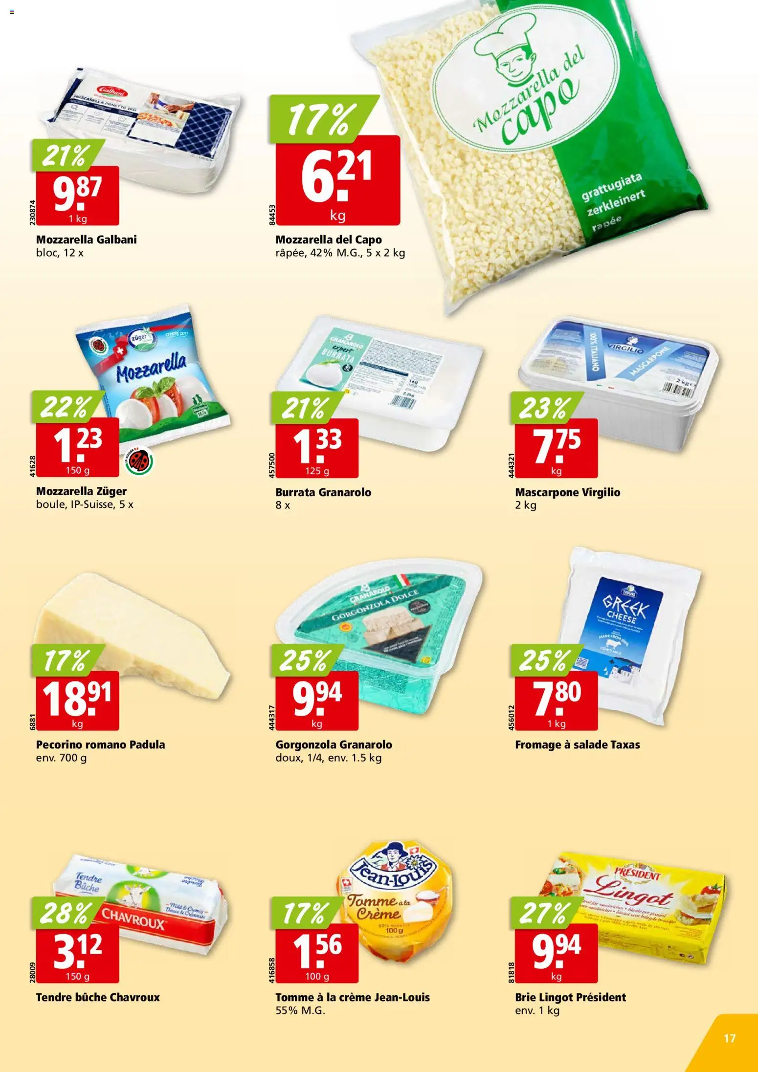 Aligro aktionen Chavannes, Matran, Genève, Sion – gültig ab 10.08.2026 | Seite: 17 | Produkte: Mascarpone, Fennikel, Creme