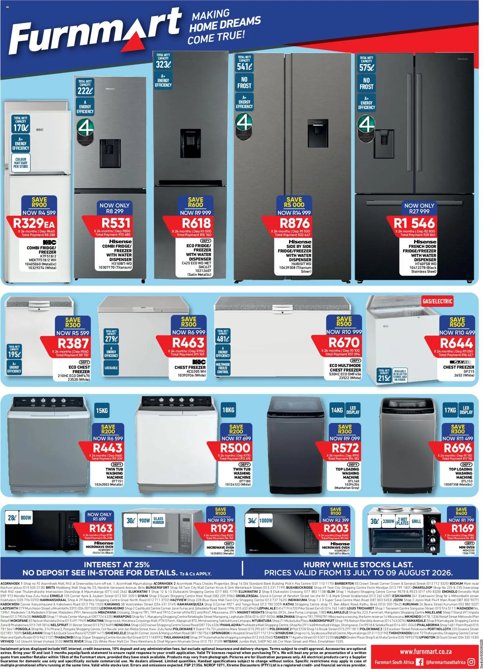 New Furnmart catalogue – valid from 13/07/2026 | Page: 8 | Products: Freezer, Oven, Grill, Mirror