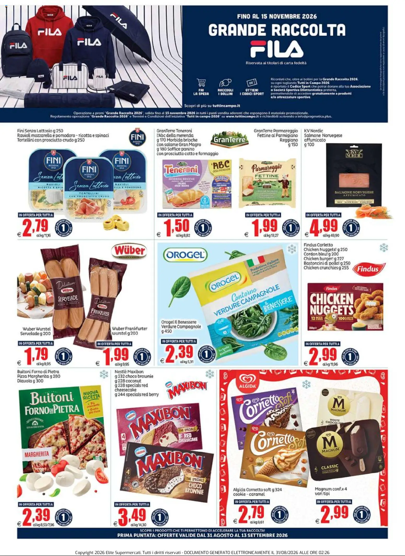 Volantino Elite Supermercati del 31/08/2026 | Pagina: 9 | Prodotti: Pizza, Salmone, Spinaci, Forno