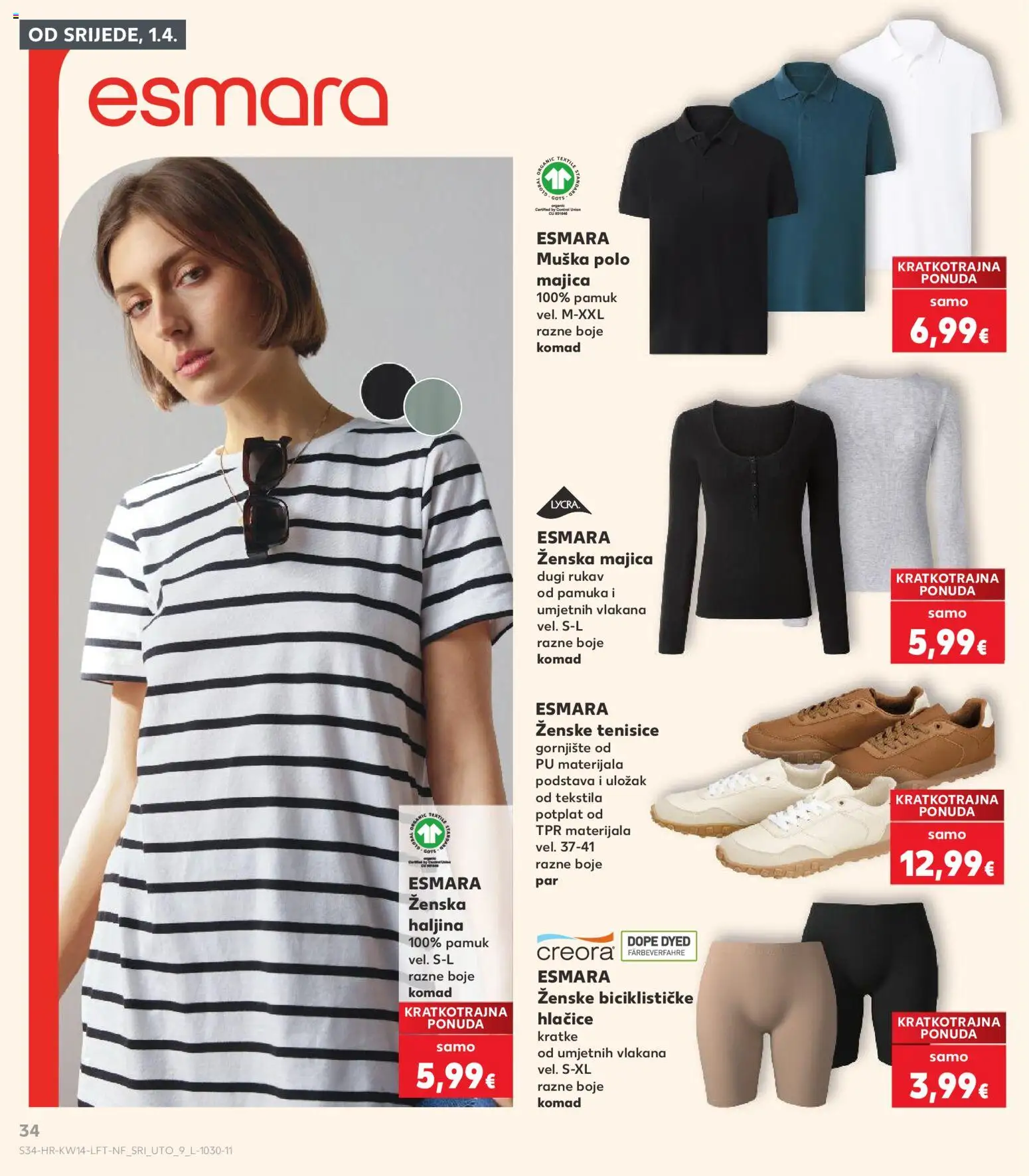Kaufland katalog | vrijedi od 01.04.2026 | Stranica: 34 | Proizvodi: Majica, Tenisice, Haljina
