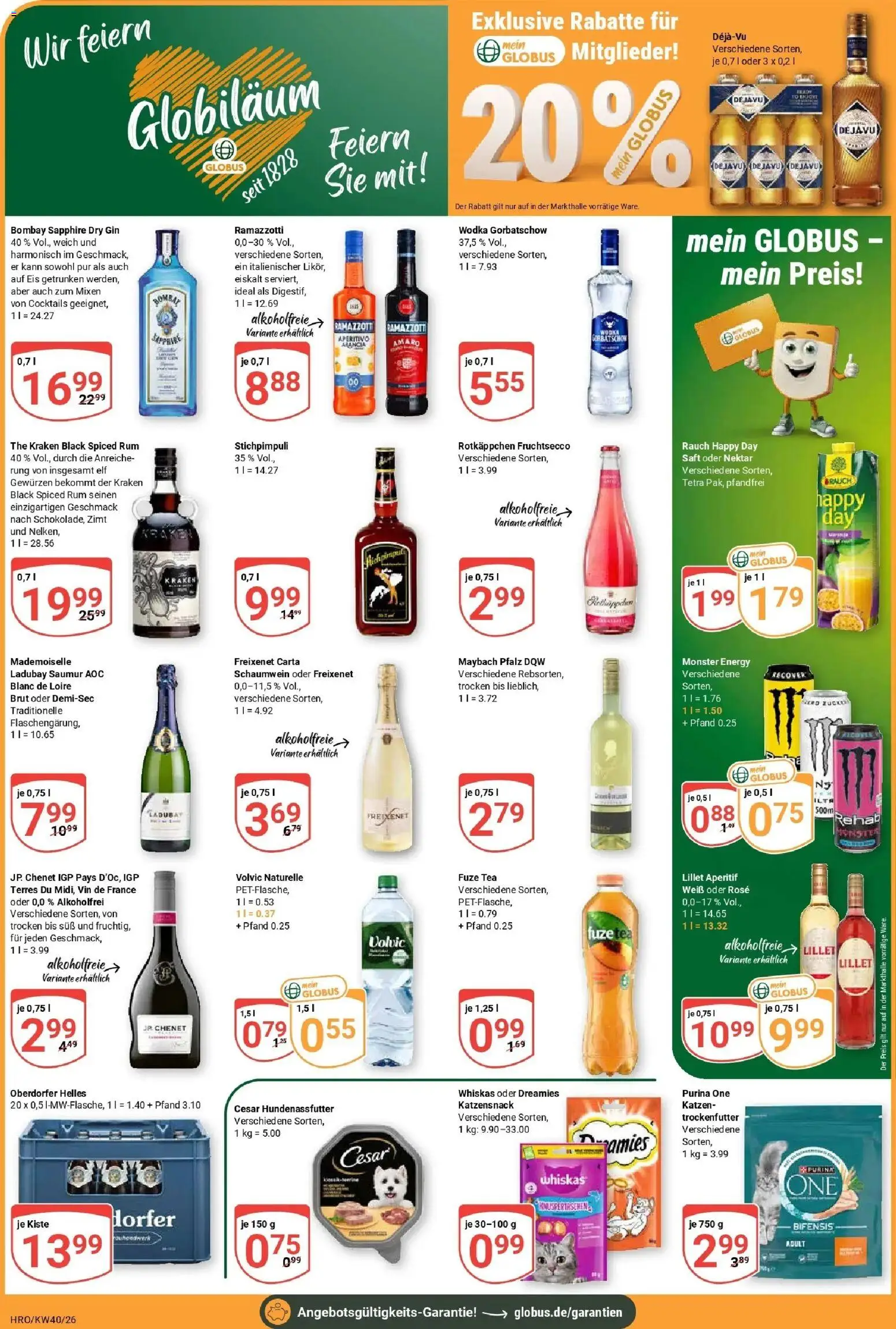 Globus Prospekt Rostock (ab 28.09.2026) » Angebote online | Seite: 4 | Produkte: Purina one, Fruchtsecco, Wodka gorbatschow, Wodka