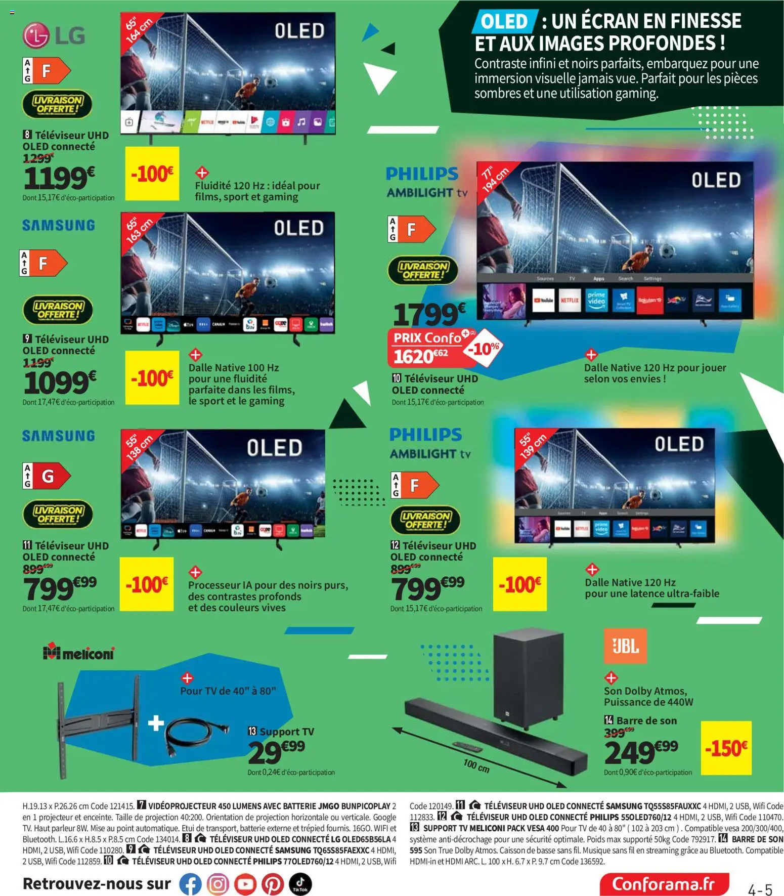 {H1} | Page: 5 | Produits: Poids, Televiseur, Projecteur, Barre de son