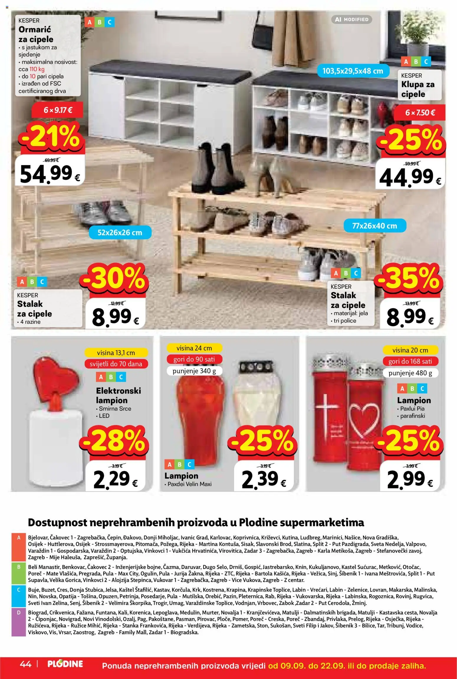 Plodine katalog | vrijedi od 09.09.2026 | Stranica: 44 | Proizvodi: Lampion, Stalak, Led, Cipele
