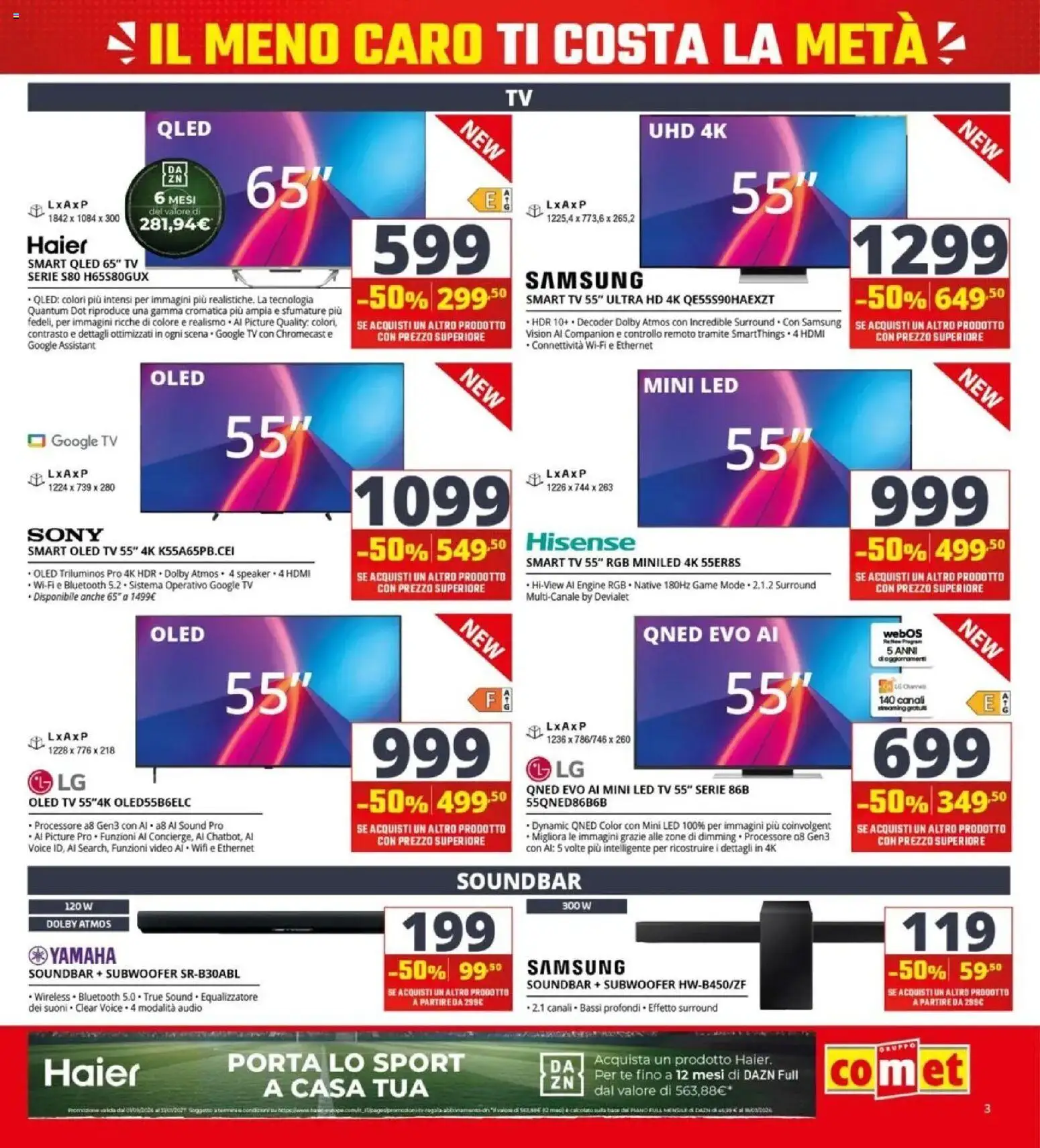 Nuovo Comet volantino dal 24/09/2026 > offerte anteprima 🛍️ | Pagina: 3 | Prodotti: Porta, smart TV, Soundbar, Audio