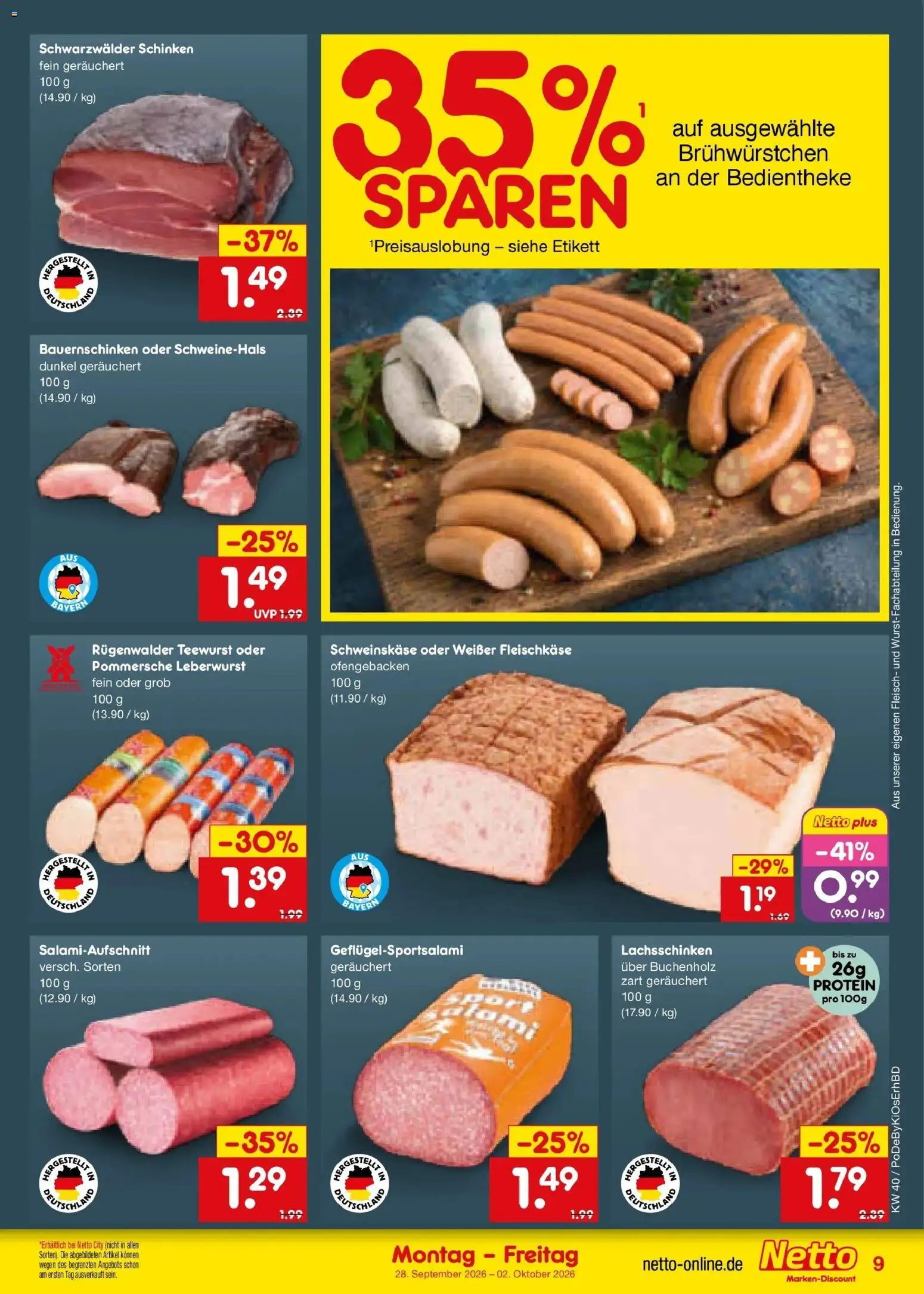 Netto Marken-Discount Prospekt Selb – gültig ab 28.09.2026 | Seite: 11 | Produkte: Schinken, Fleisch