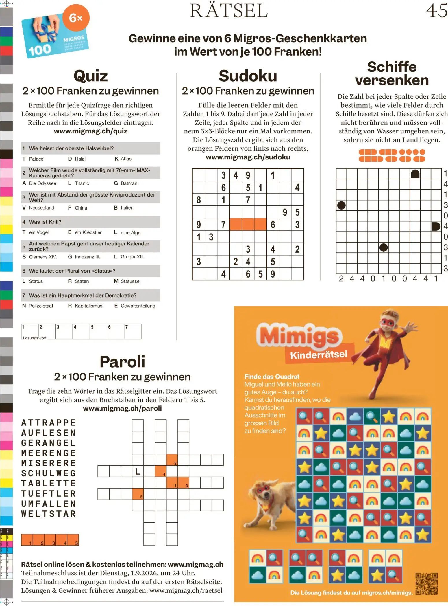 Migros aktionen Magazin – gültig ab 26.08.2026 | Seite: 45
