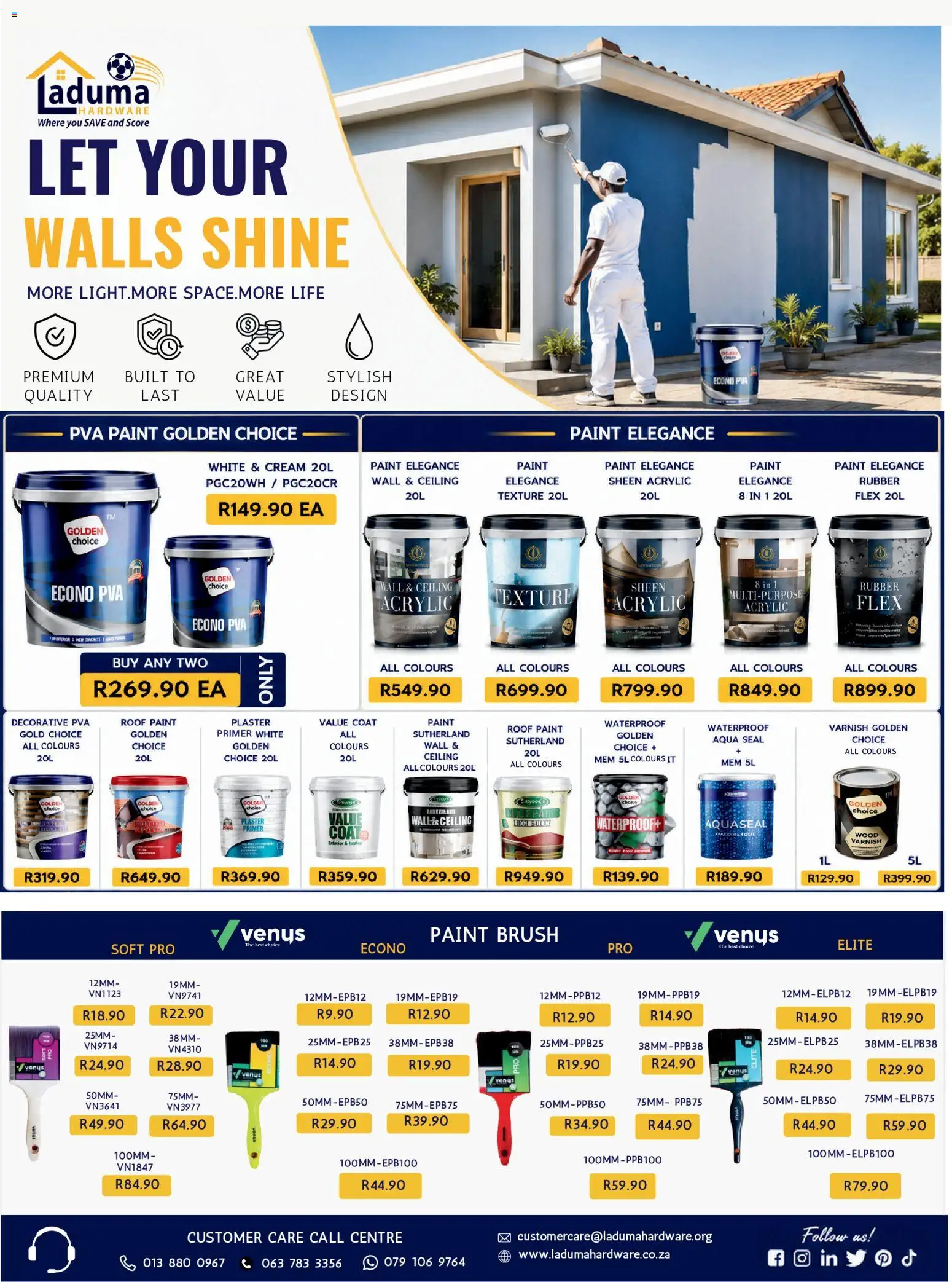 New Laduma Hardware catalogue – valid from 01/08/2026 | Page: 10 | Products: Paint, Brush, Cream, Plaster