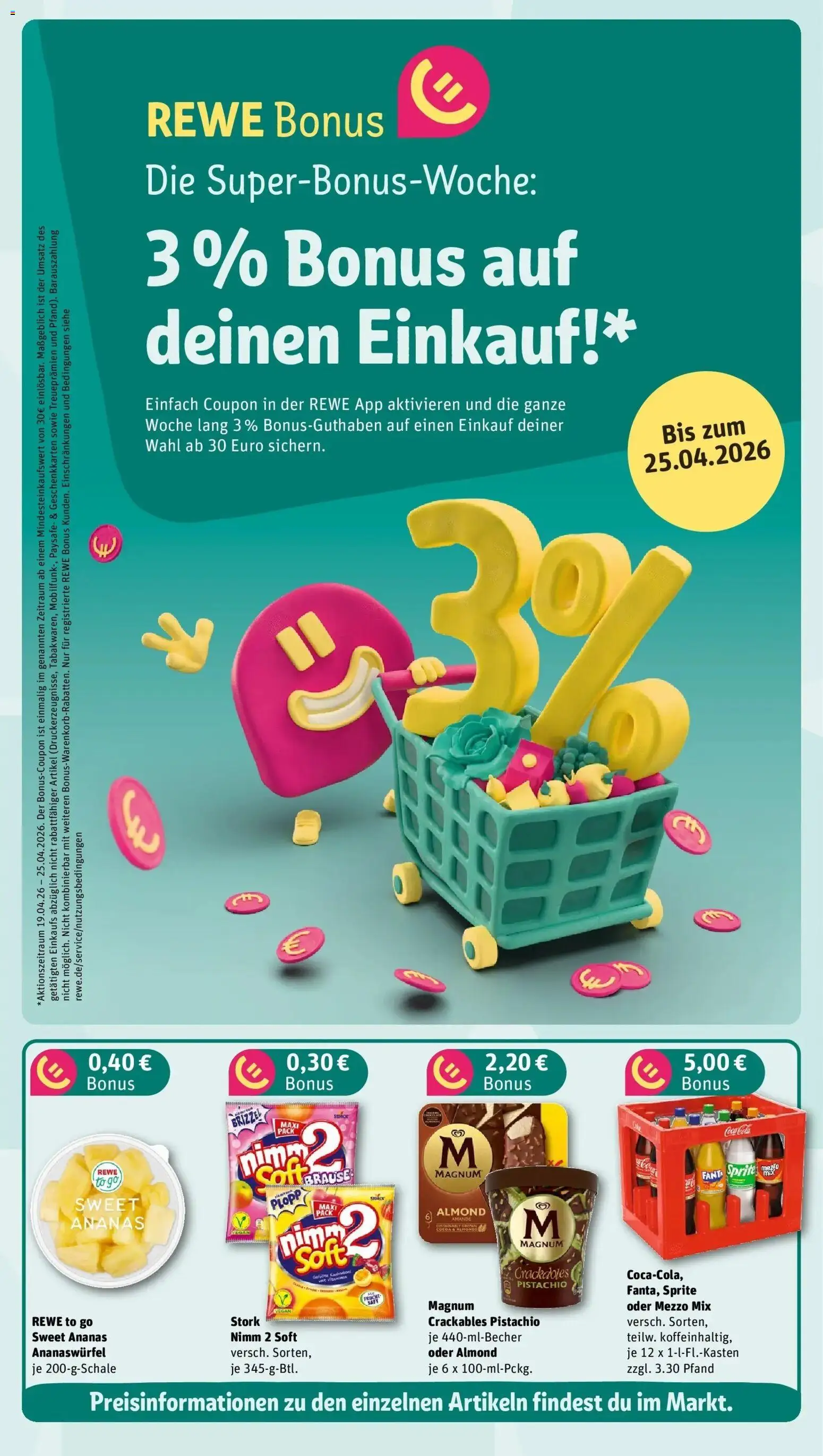 Rewe Prospekt Mettlach / Orscholz	 – gültig ab 20.04.2026 | Seite: 3 | Produkte: Mezzo mix, Fanta, Ananas, Oder mezzo mix