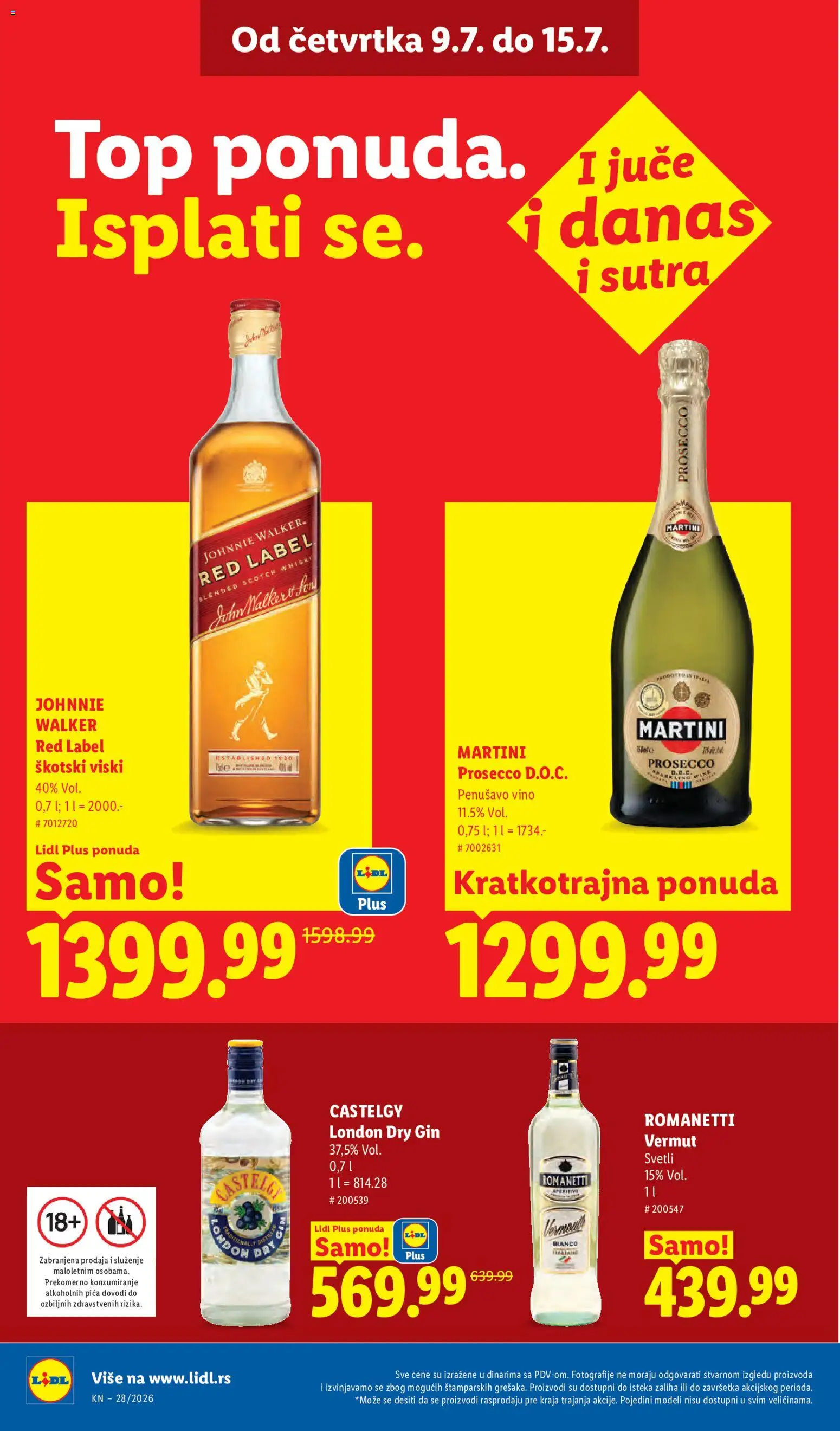 Lidl katalog - važi od 09.07.2026 | Strana: 34 | Proizvode: Viski, Dry gin, Gin, Pica