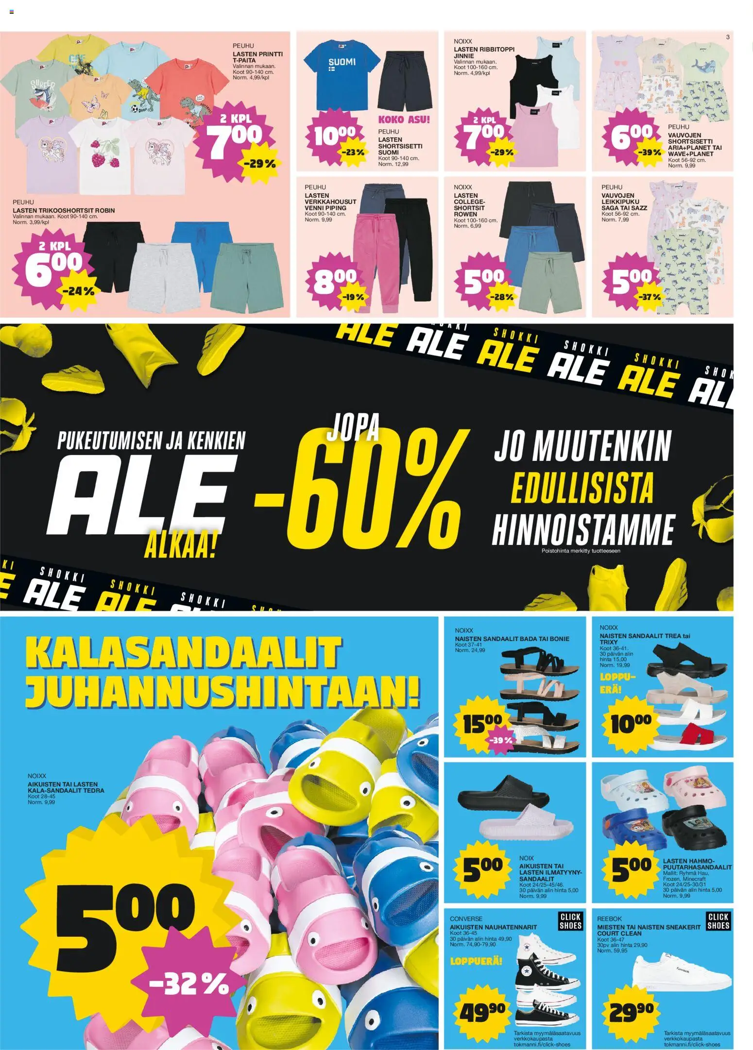 Tokmanni tarjoukset – voimassa 15.06.2026 alkaen | Sivu: 3 | Tuotteet: T-paita, Shortsit, Sandaalit, Mekko