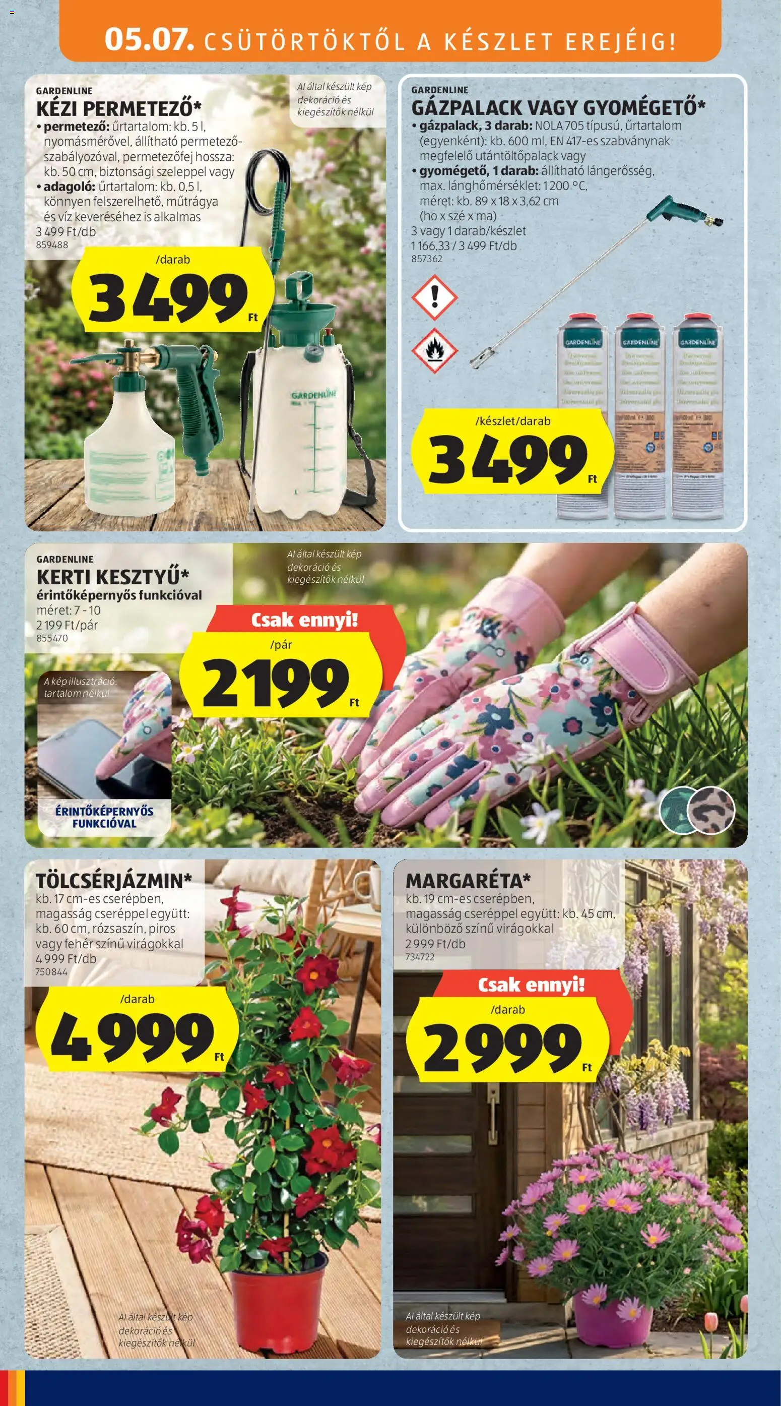 Aldi akciós ujság - amely érvényes a következő dátumtól: 07.05.2026 | Oldal: 4 | Termékek: Permetező, Dekoráció