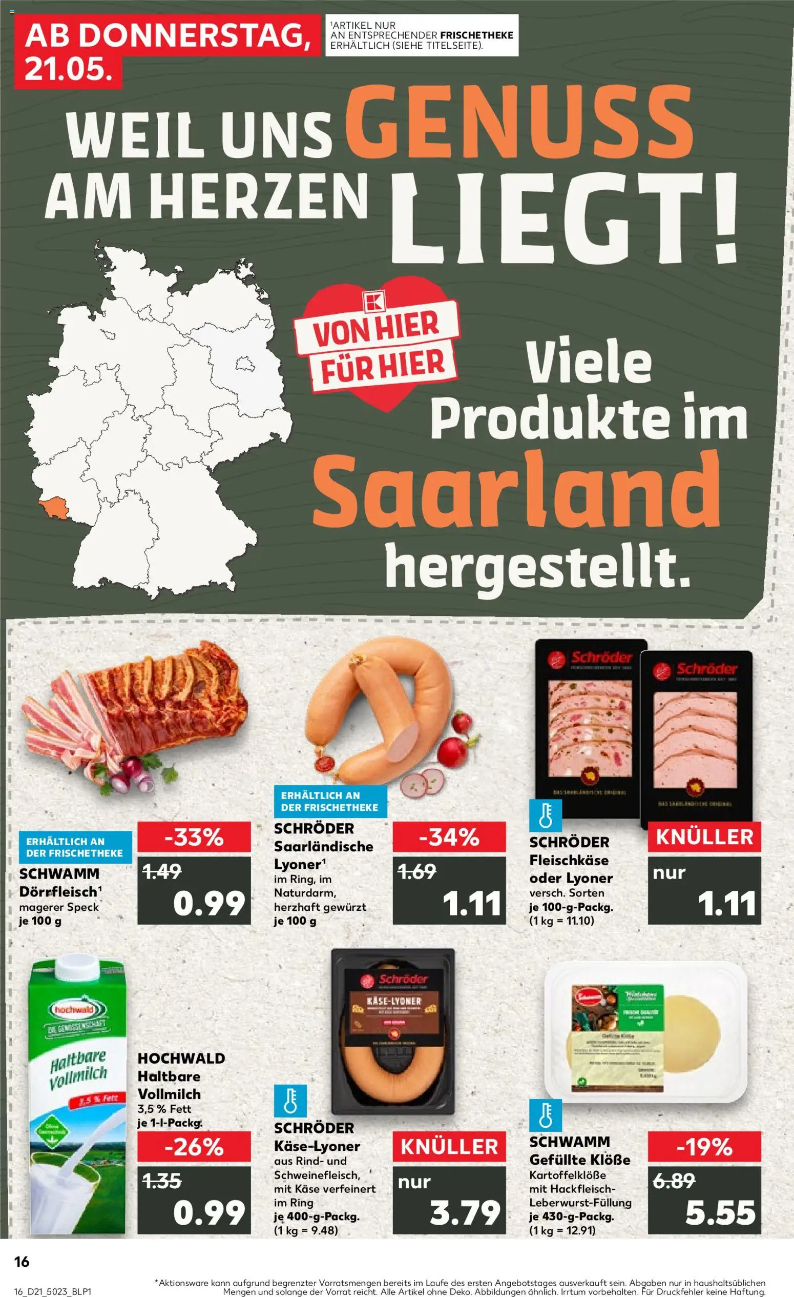 Kaufland Prospekt Völklingen	 – gültig ab 21.05.2026 | Seite: 16 | Produkte: Käse, Hackfleisch