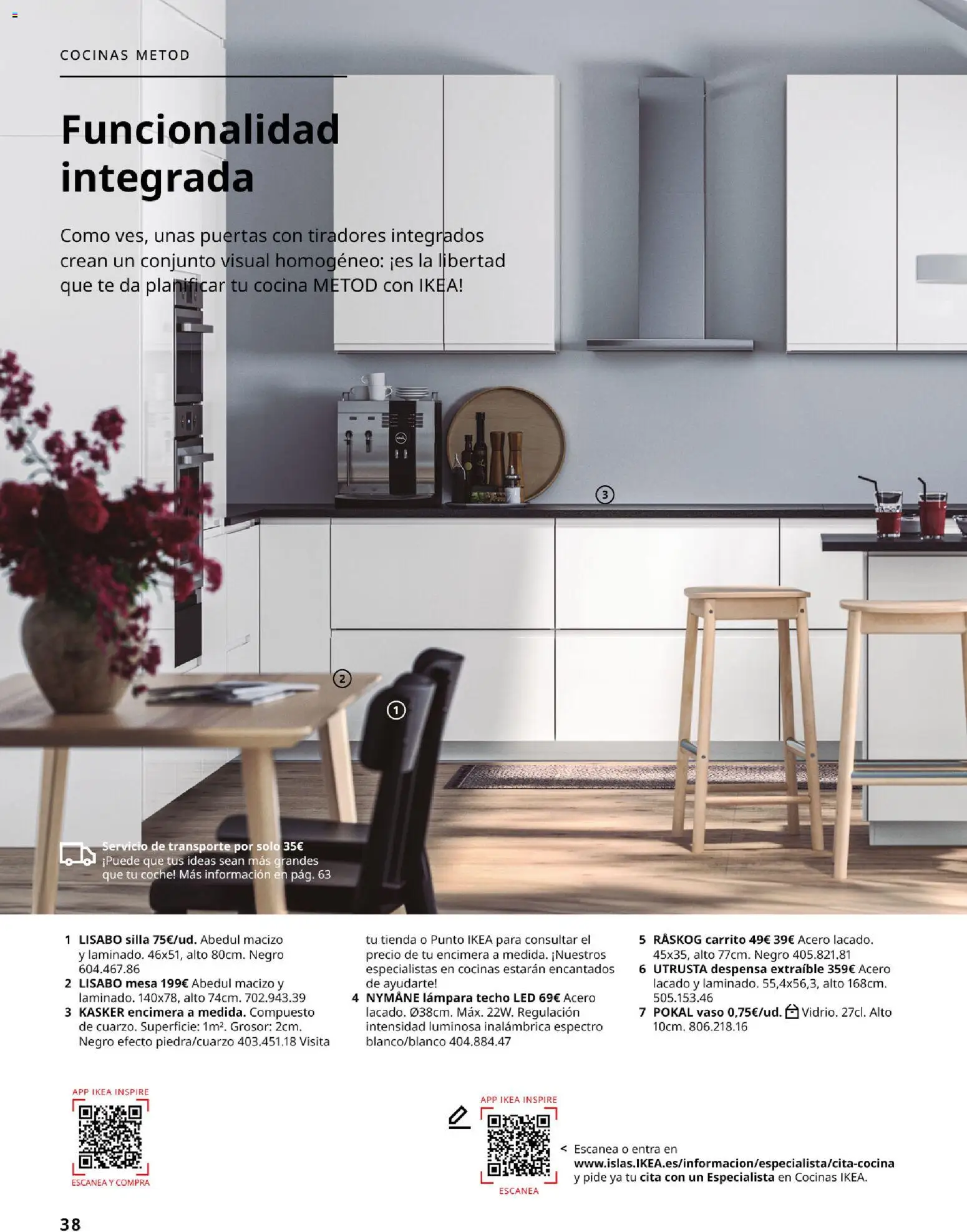 Catálogo IKEA Cocinas │ válido desde el 01/02/2026 | Página: 38 | Productos: Té, Mesa, Silla, Lámpara