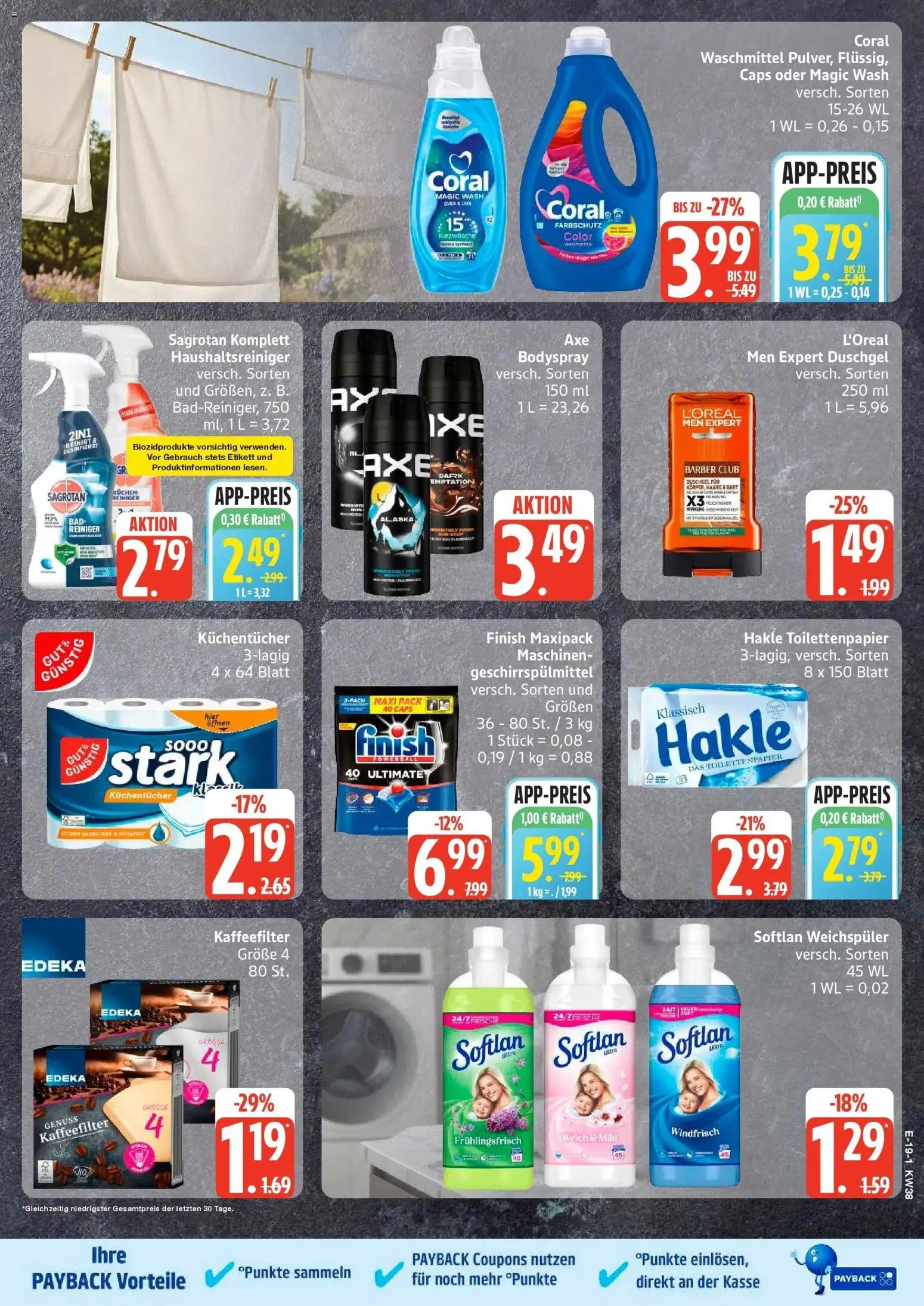 Edeka Prospekt Seevetal (ab 14.09.2026) » Angebote Online | Seite: 26 | Produkte: Coral waschmittel, Finish, Waschmittel, Kuchen