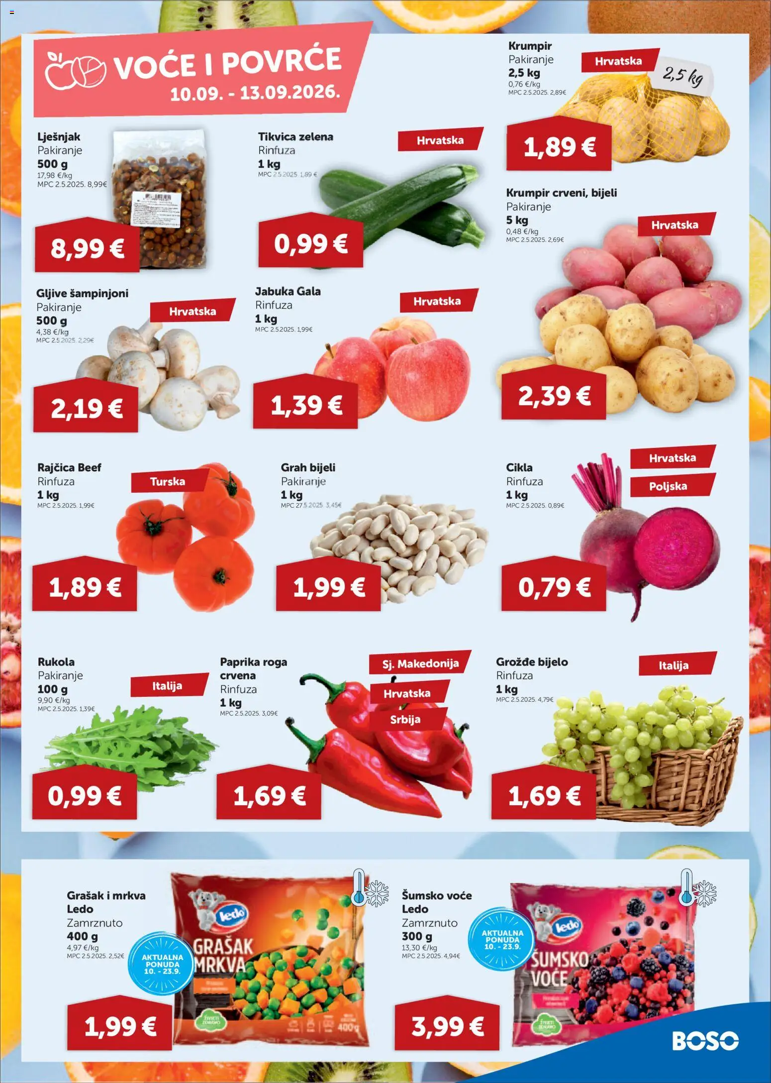 Boso katalog | vrijedi od 10.09.2026 | Stranica: 3 | Proizvodi: Paprika, Krumpir, Rajčica, Gljive