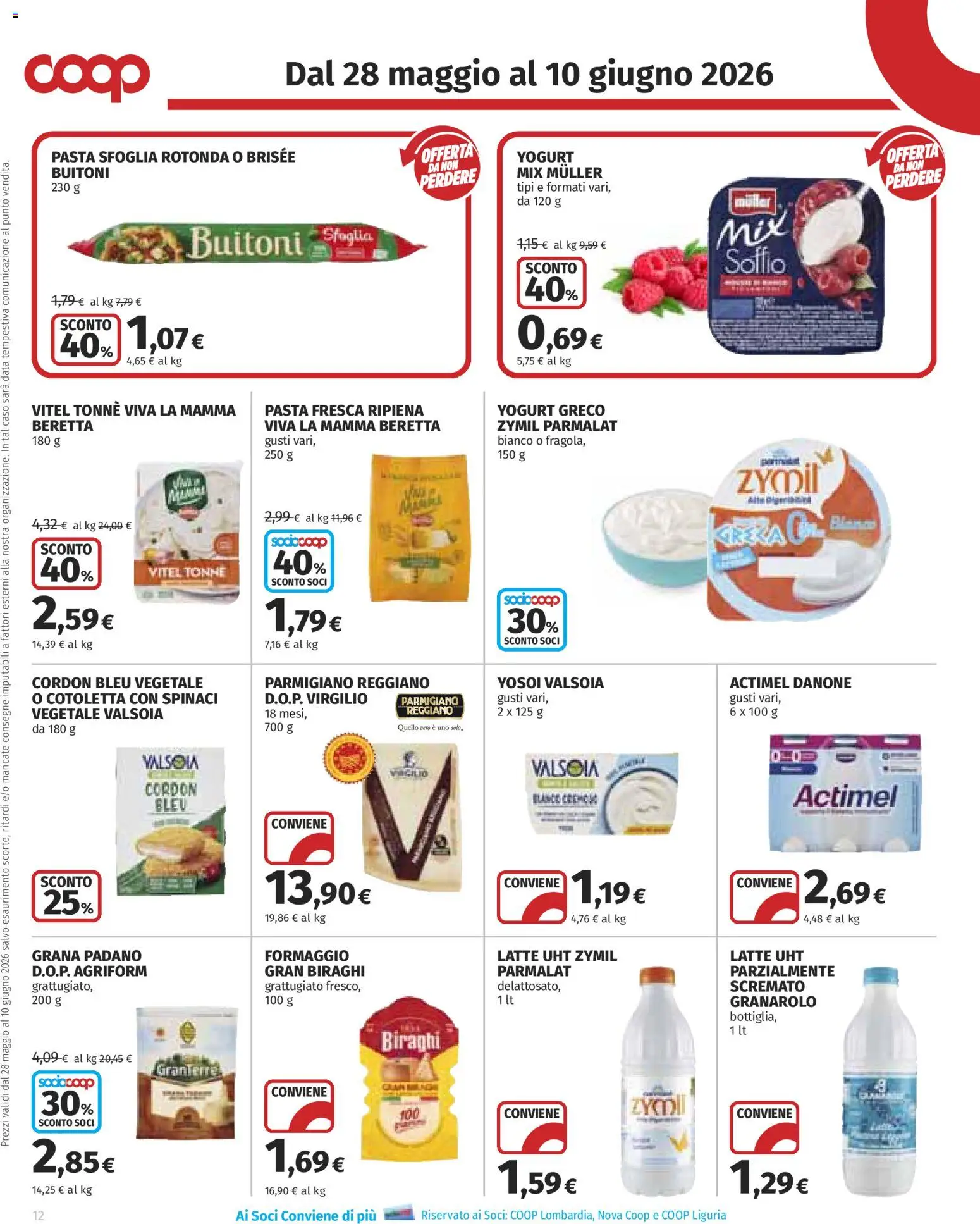 Volantino COOP del 28.05.2026 | Pagina: 12 | Prodotti: Pasta sfoglia, Spinaci, Data, Parmigiano reggiano