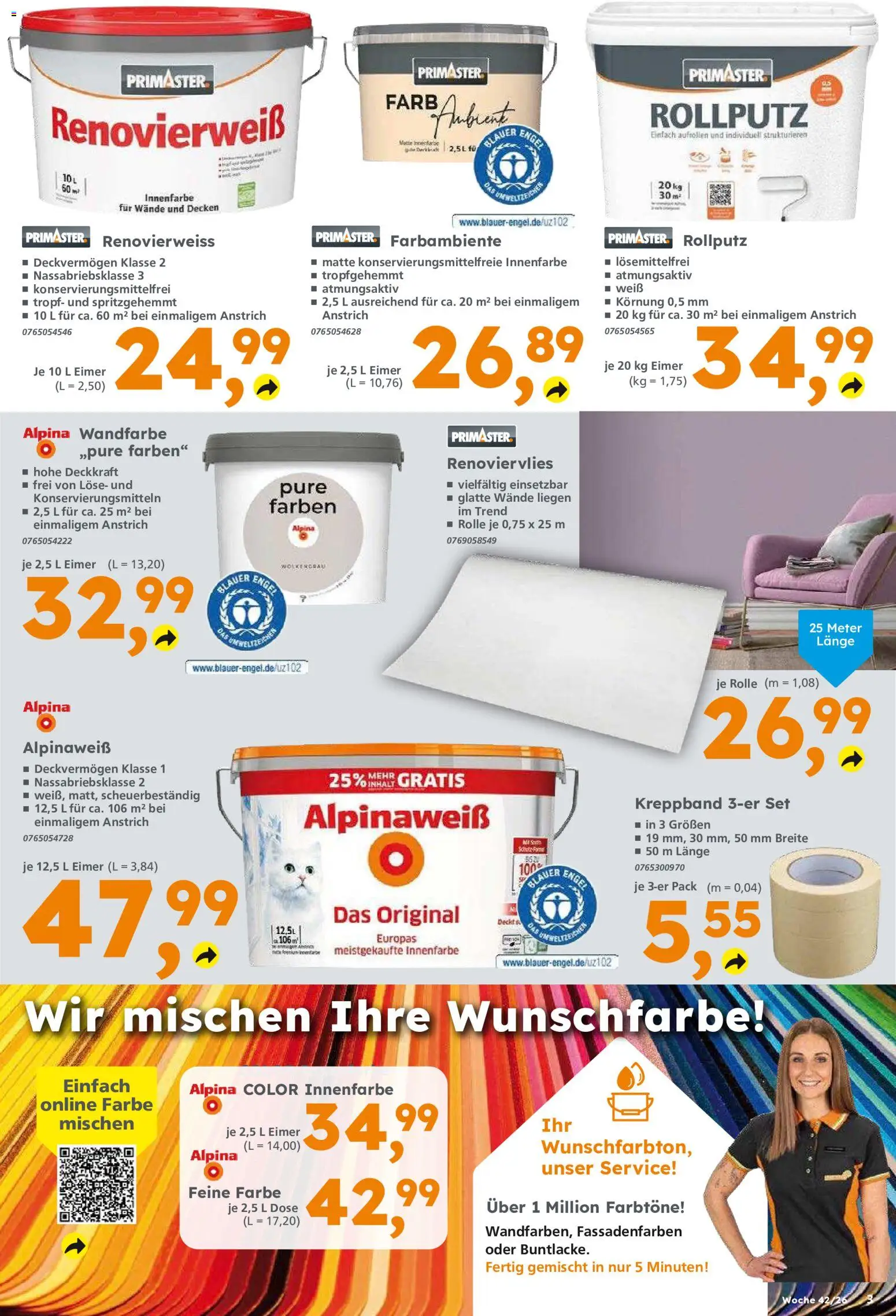 Globus Baumarkt Prospekt Zweibrücken – gültig ab 12.10.2026 | Seite: 3 | Produkte: Wandfarbe