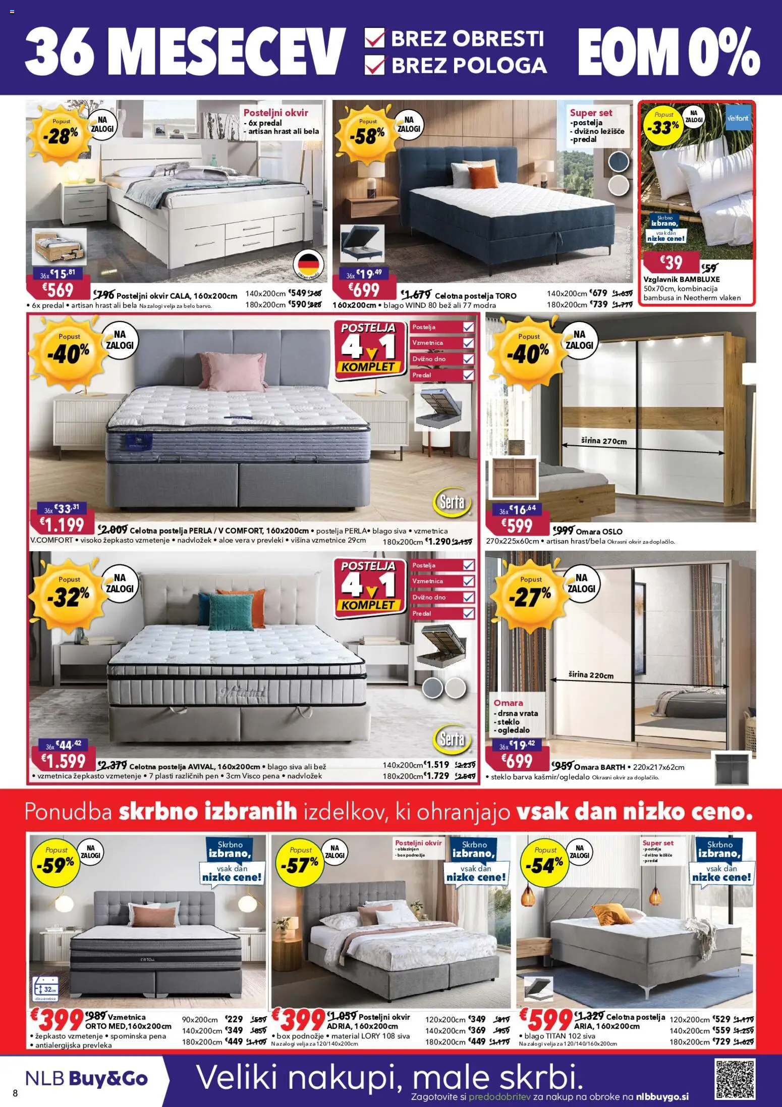 Novi Harvey Norman katalog ponudbe – veljaven od 26.08.2026 | Stran: 8 | Izdelki: Aloe Vera, Posteljni okvir, Postelja, Drsna vrata