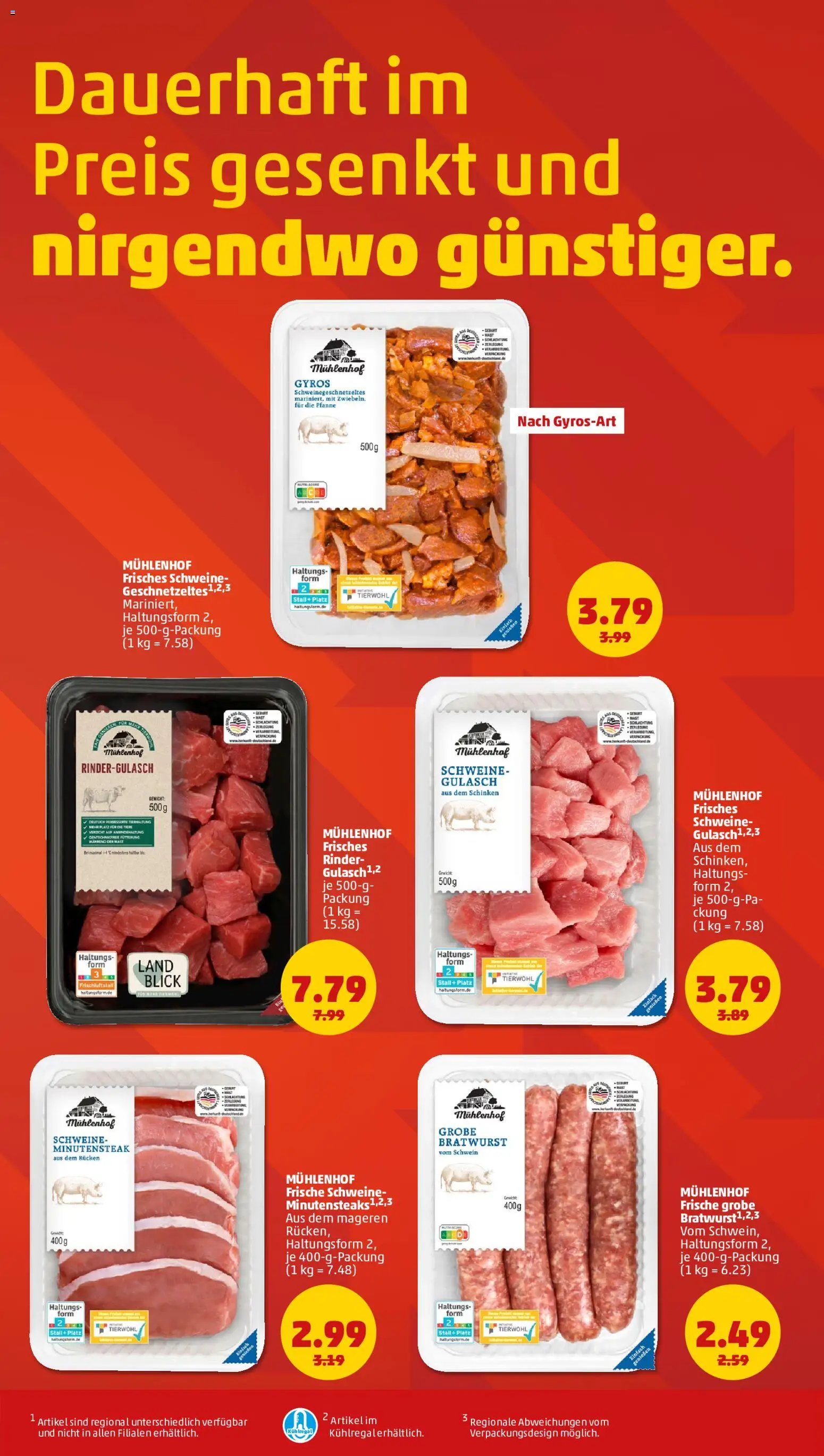 Penny Prospekt – gültig ab 17.08.2026 | Seite: 4 | Produkte: Rindergulasch, Gyros, Gulasch, Schinken