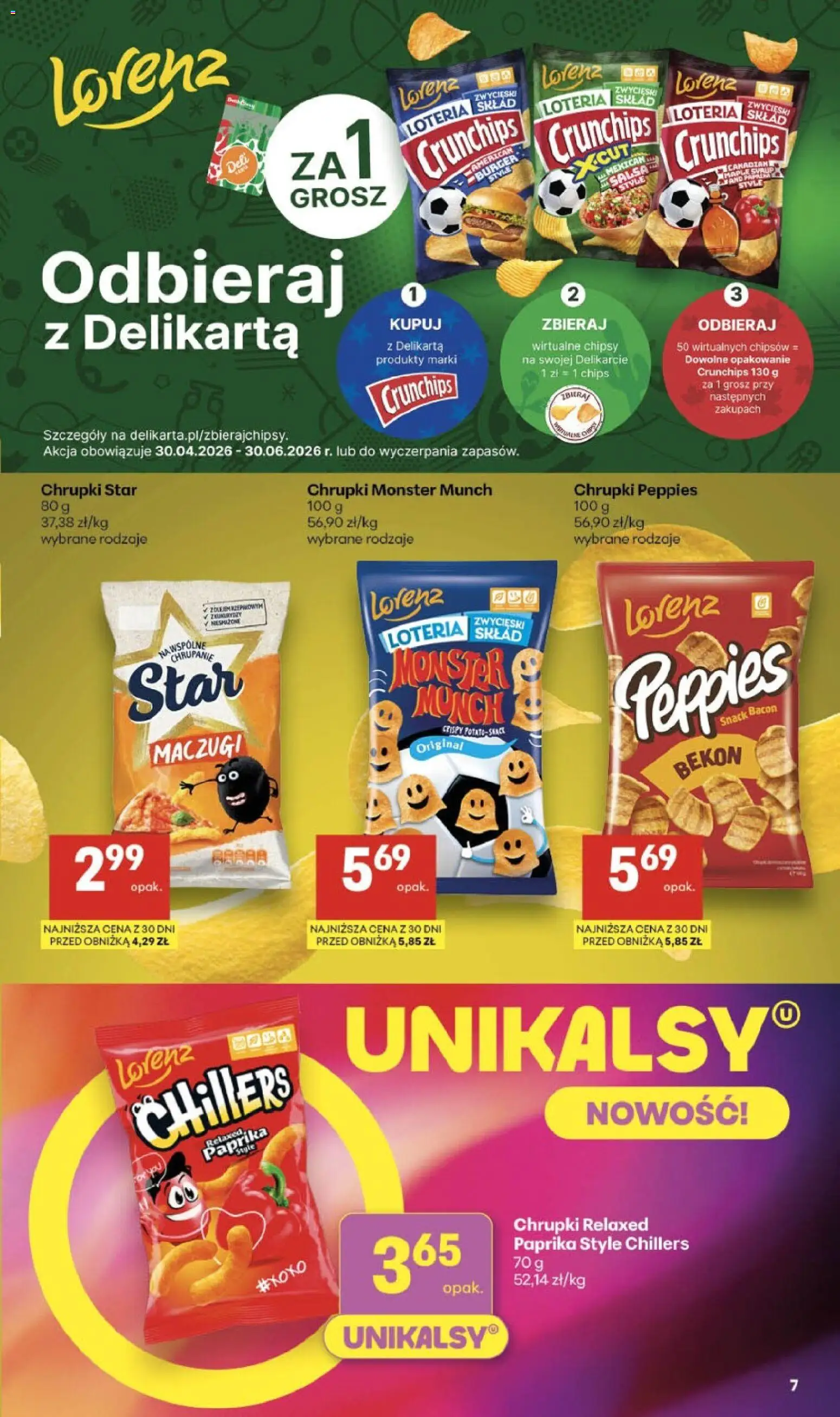 Delikatesy Centrum gazetka - Sklepy Własne od 18.06.2026 | Strona: 7 | Produkty: Chipsy, Chrupki, Bekon