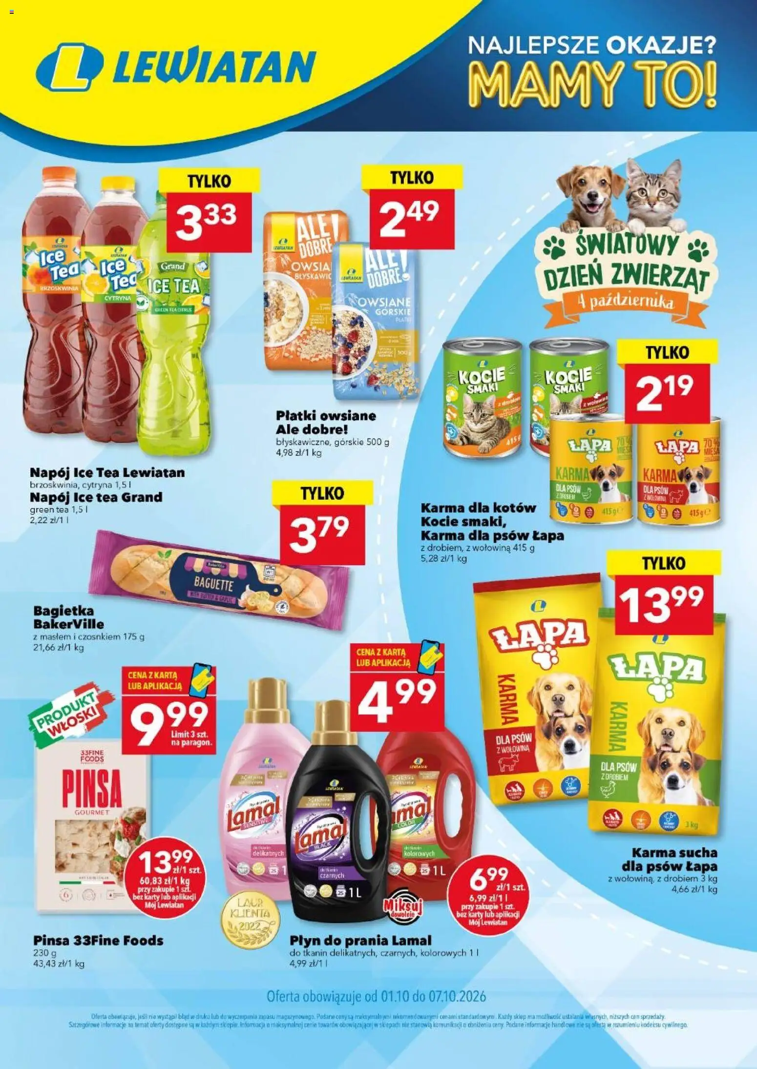 Lewiatan gazetka - Mamy to w apce od 01.10.2026 | Strona: 1 | Produkty: Płatki owsiane, Ice Tea, Karma dla psów, Karma