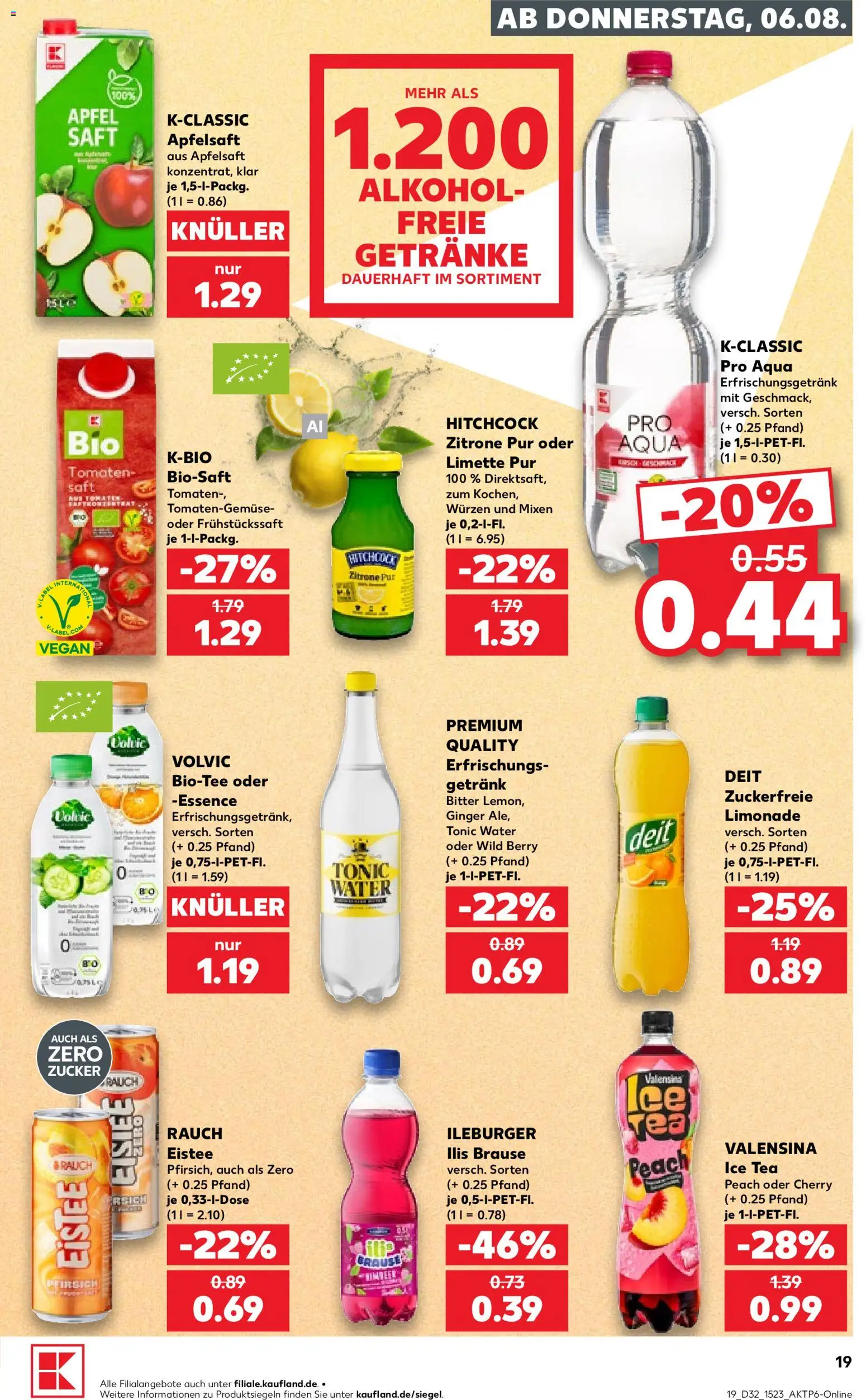 Kaufland Prospekt Zeitz – gültig ab 06.08.2026 | Seite: 19 | Produkte: Äpfel, Apfelsaft, Valensina, Volvic