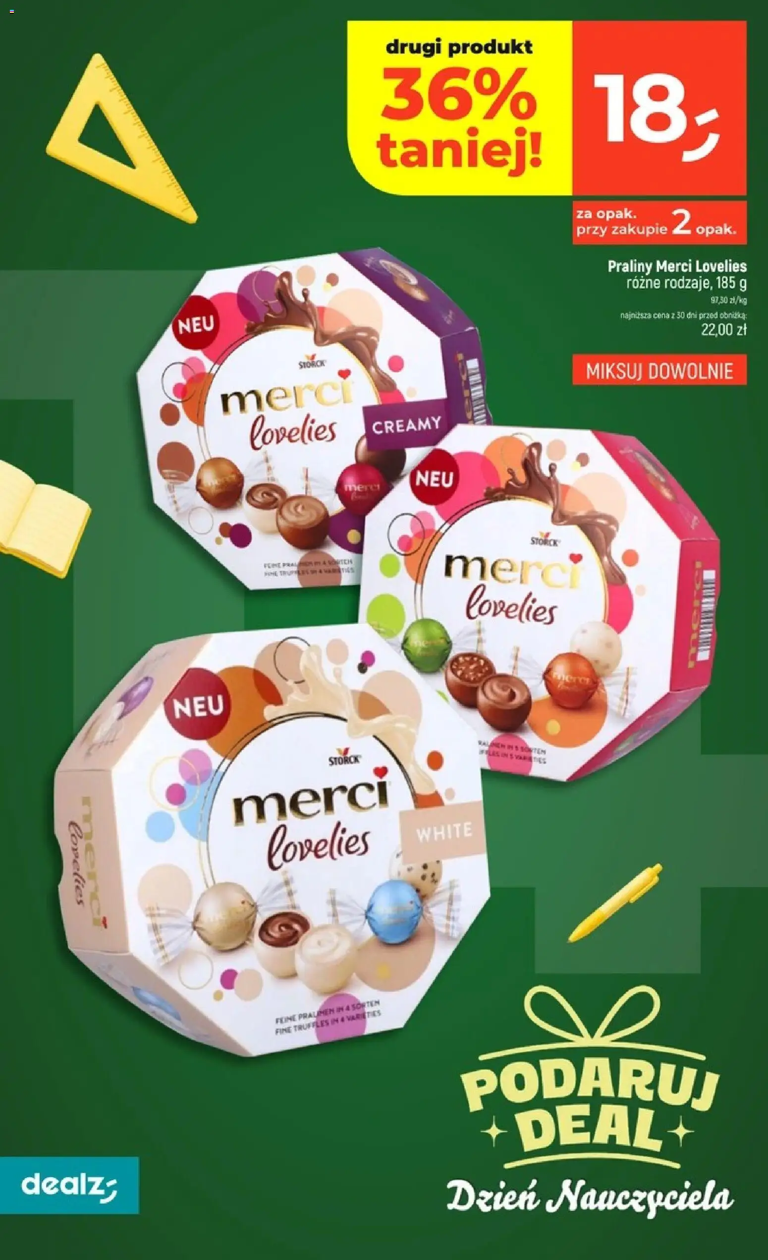 Dealz gazetka od 08.10.2026 | Strona: 18 | Produkty: Praliny, Merci