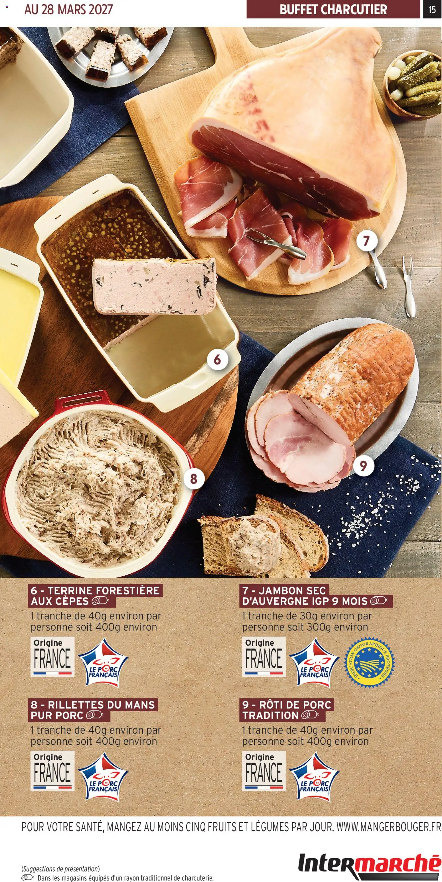 {H1} | Page: 15 | Produits: Rôti de porc, Buffet, Jambon, Porc