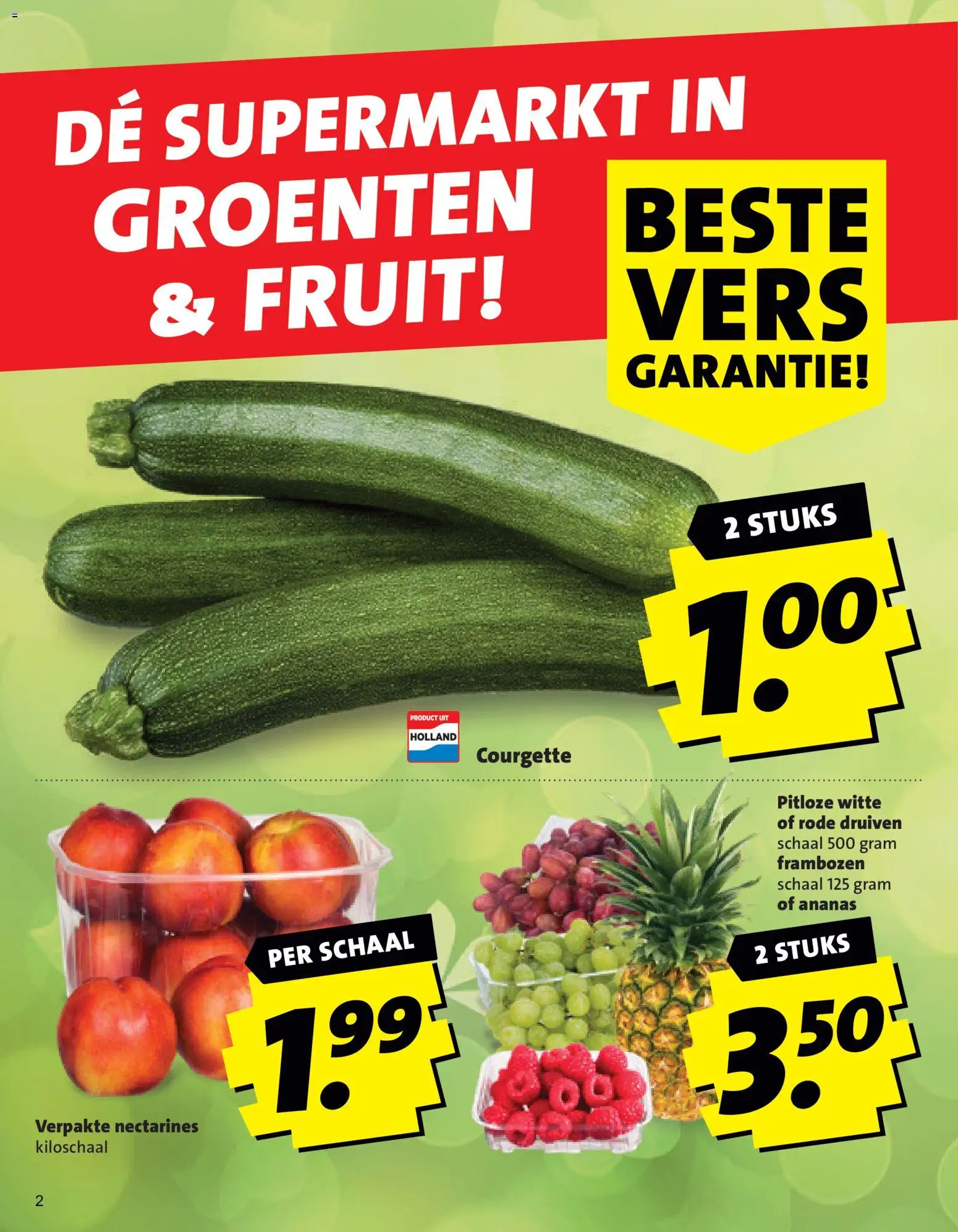 {H1} | Pagina: 2 | Producten: Courgette, Ananas, Groenten, Frambozen