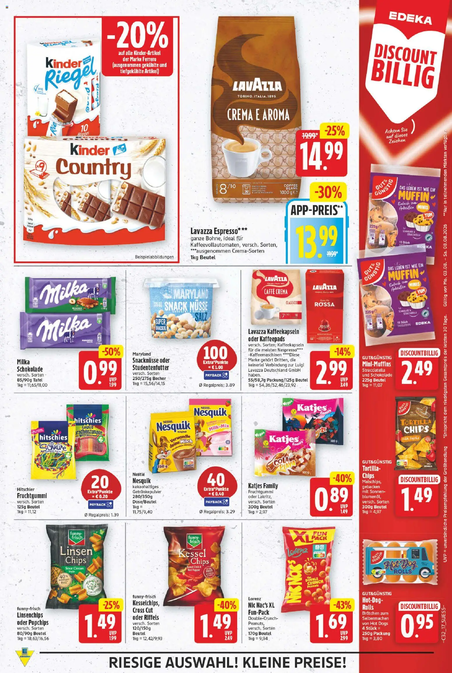 E center Prospekt – gültig ab 03.08.2026 | Seite: 17 | Produkte: Katjes, Salz, Chili, Nüsse