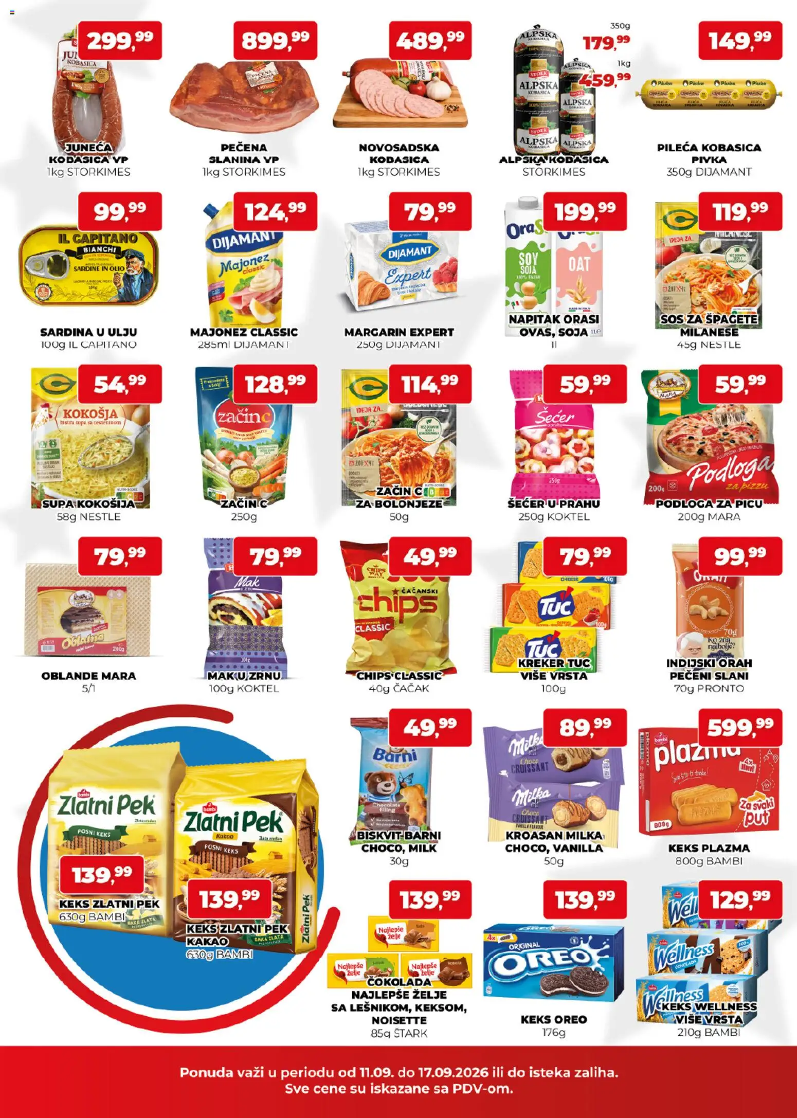 Plus Cash & Carry katalog - važi od 11.09.2026 | Strana: 2 | Proizvode: Keks, Šećer, Kroasan, Kobasica