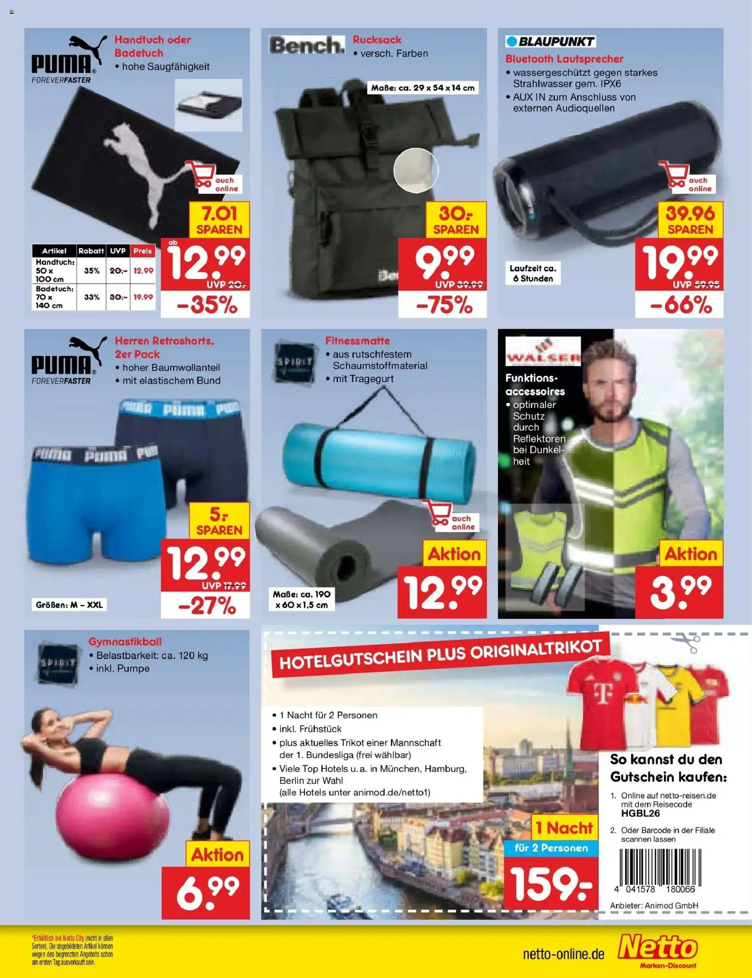 Netto Marken-Discount Prospekt Leipzig (ab 24.08.2026) » Angebote | Seite: 43 | Produkte: Top, Lautsprecher, Rucksack